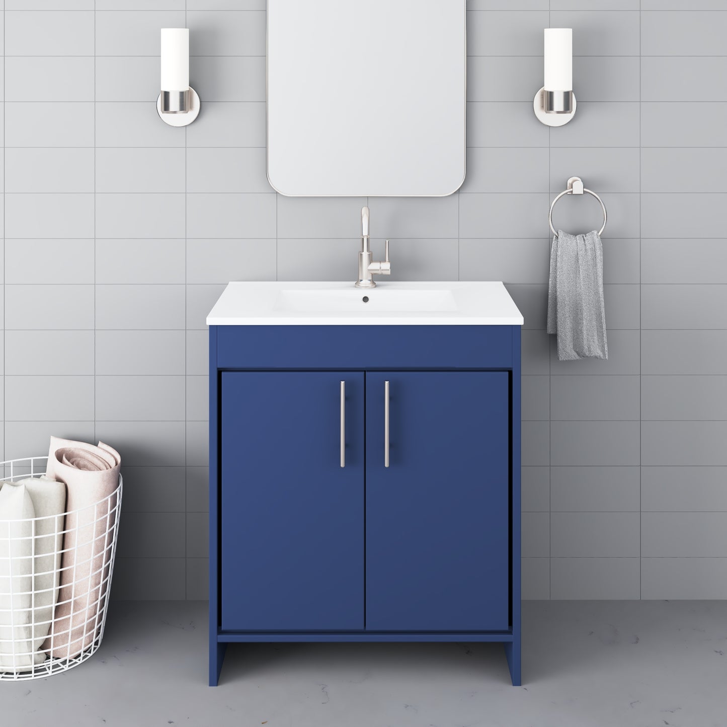 Villa 30" Bathroom Vanity with Ceramic integrated counter top
