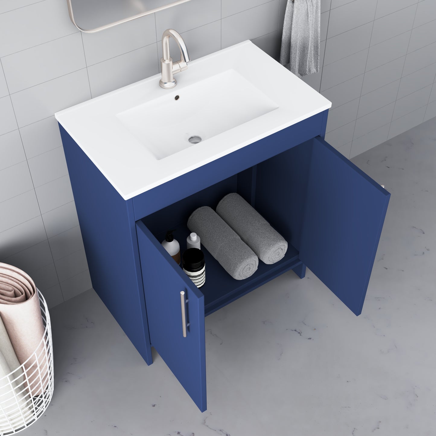 Villa 30" Bathroom Vanity with Ceramic integrated counter top
