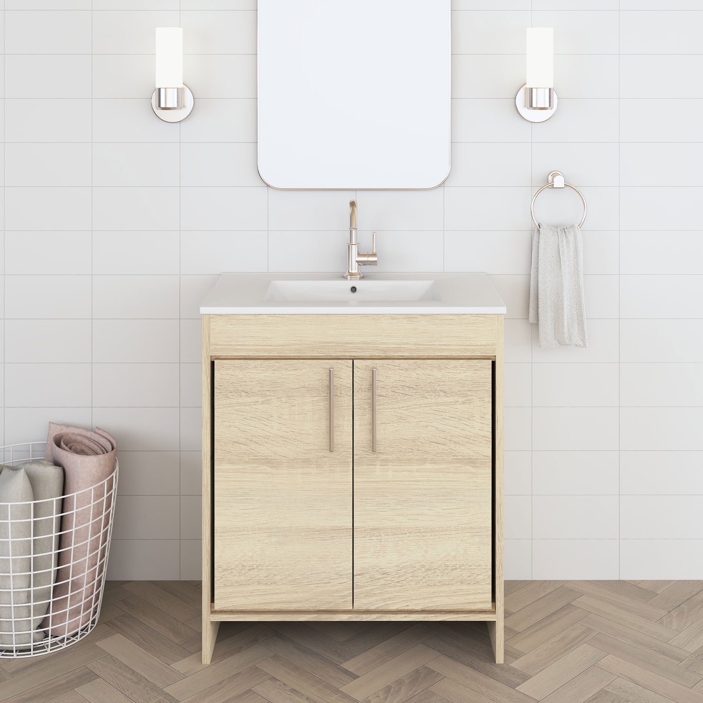 Villa 30" Bathroom Vanity with Ceramic integrated counter top