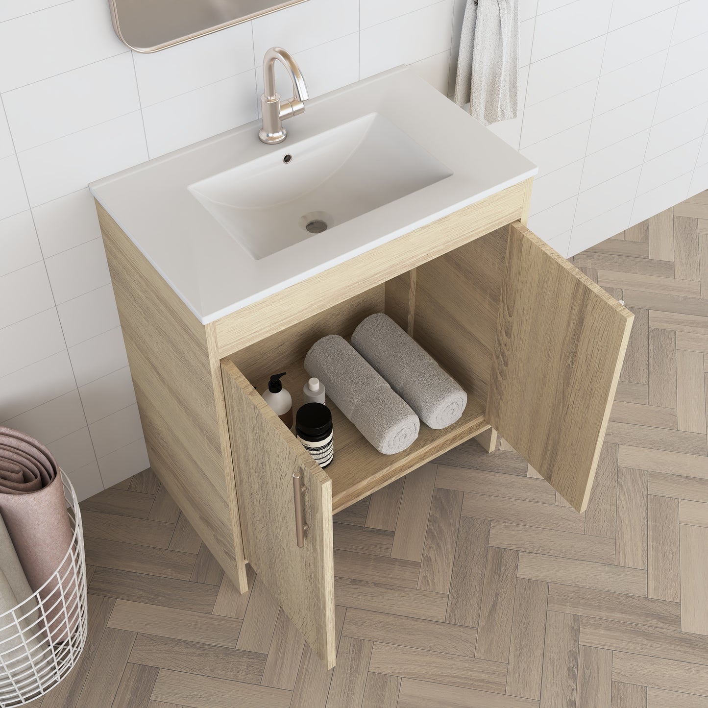 Villa 30" Bathroom Vanity with Ceramic integrated counter top