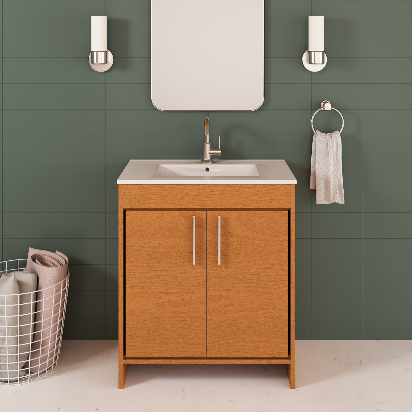 Villa 30" Bathroom Vanity with Ceramic integrated counter top