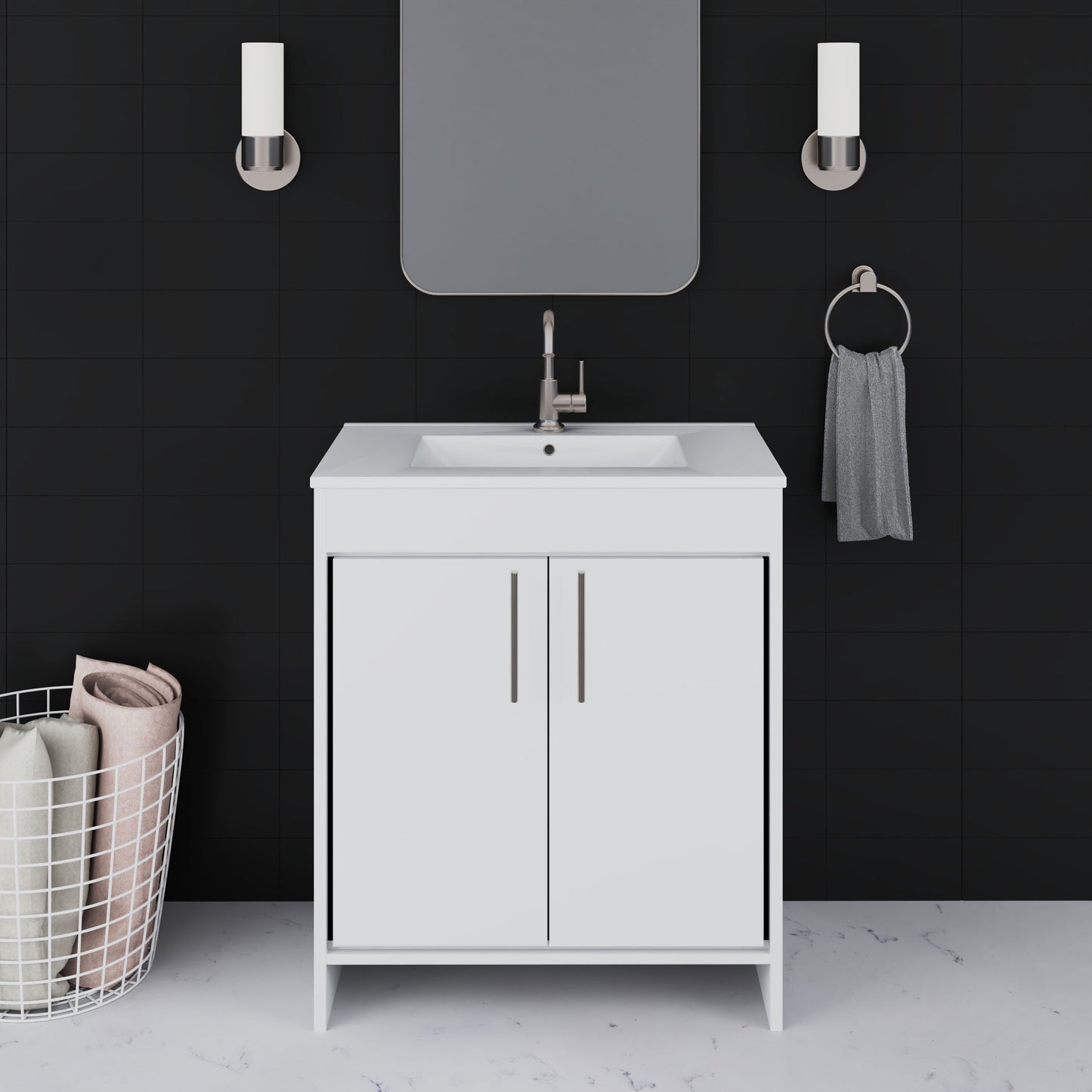 Villa 30" Bathroom Vanity with Ceramic integrated counter top