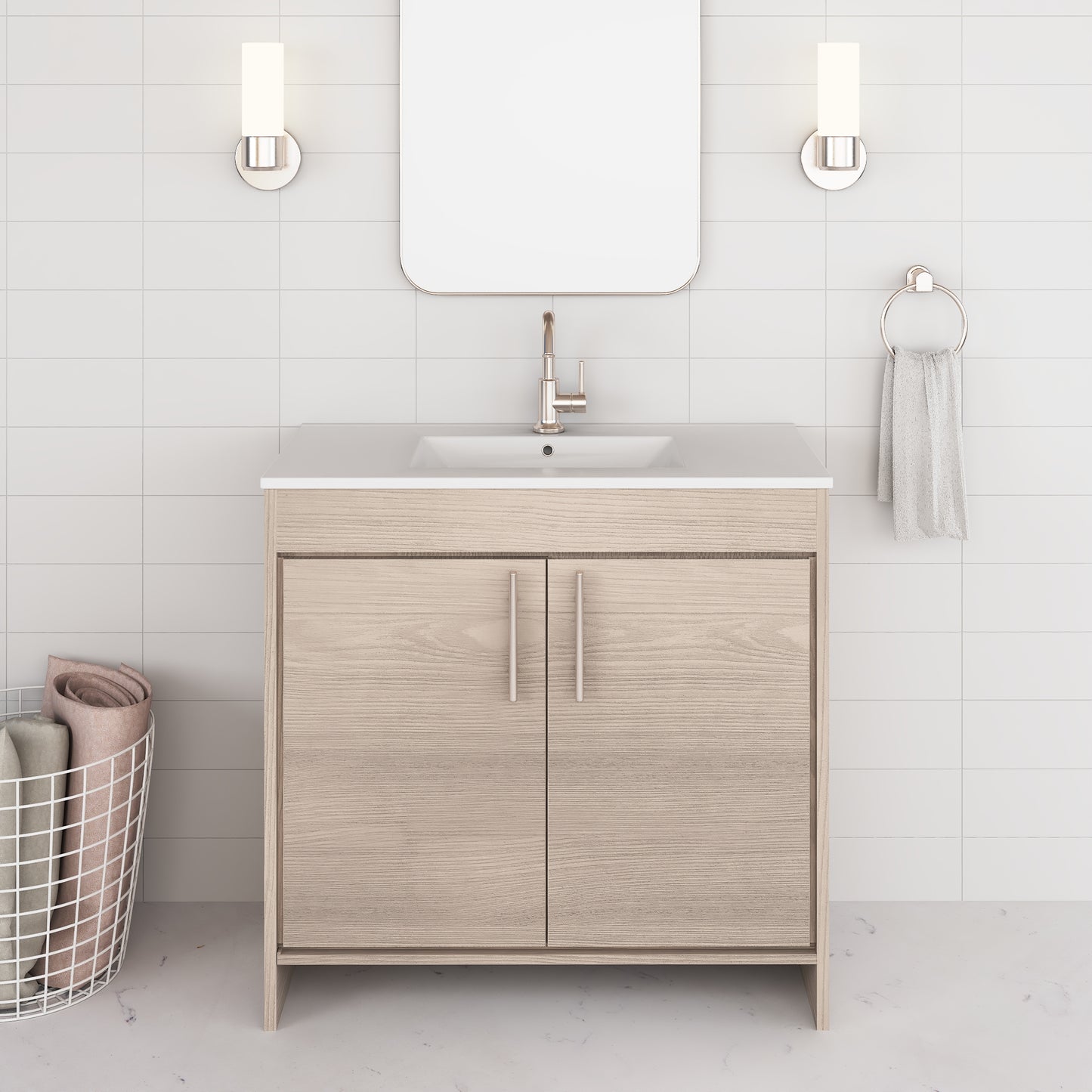 Villa 36" Bathroom Vanity with Ceramic integrated counter top