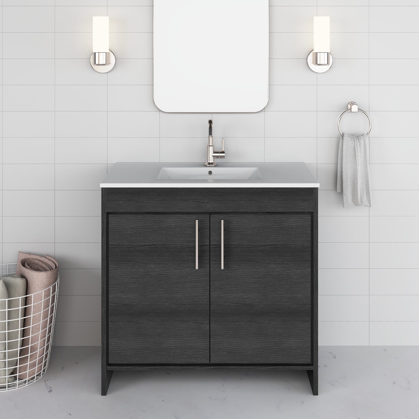Villa 36" Bathroom Vanity with Ceramic integrated counter top