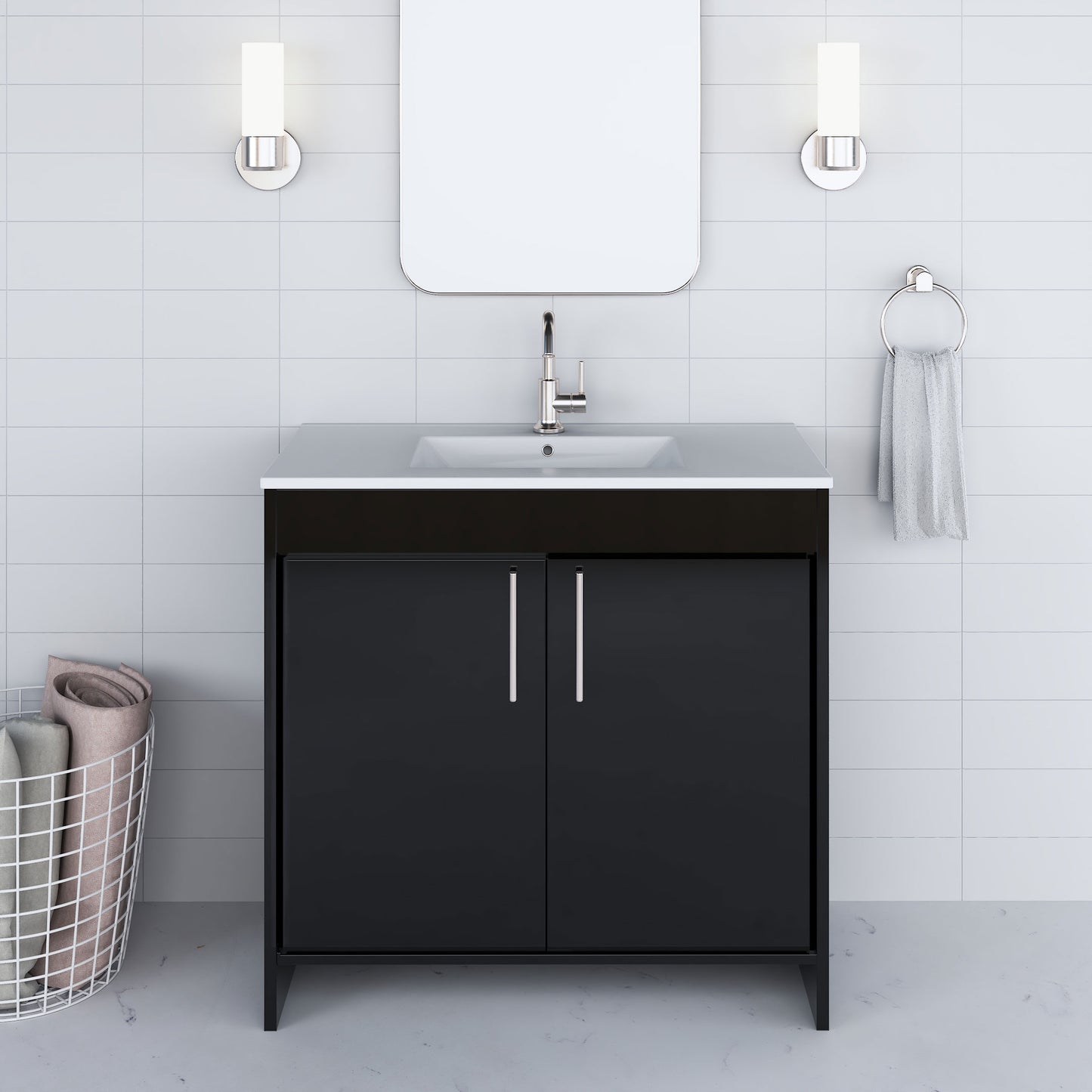 Villa 36" Bathroom Vanity with Ceramic integrated counter top