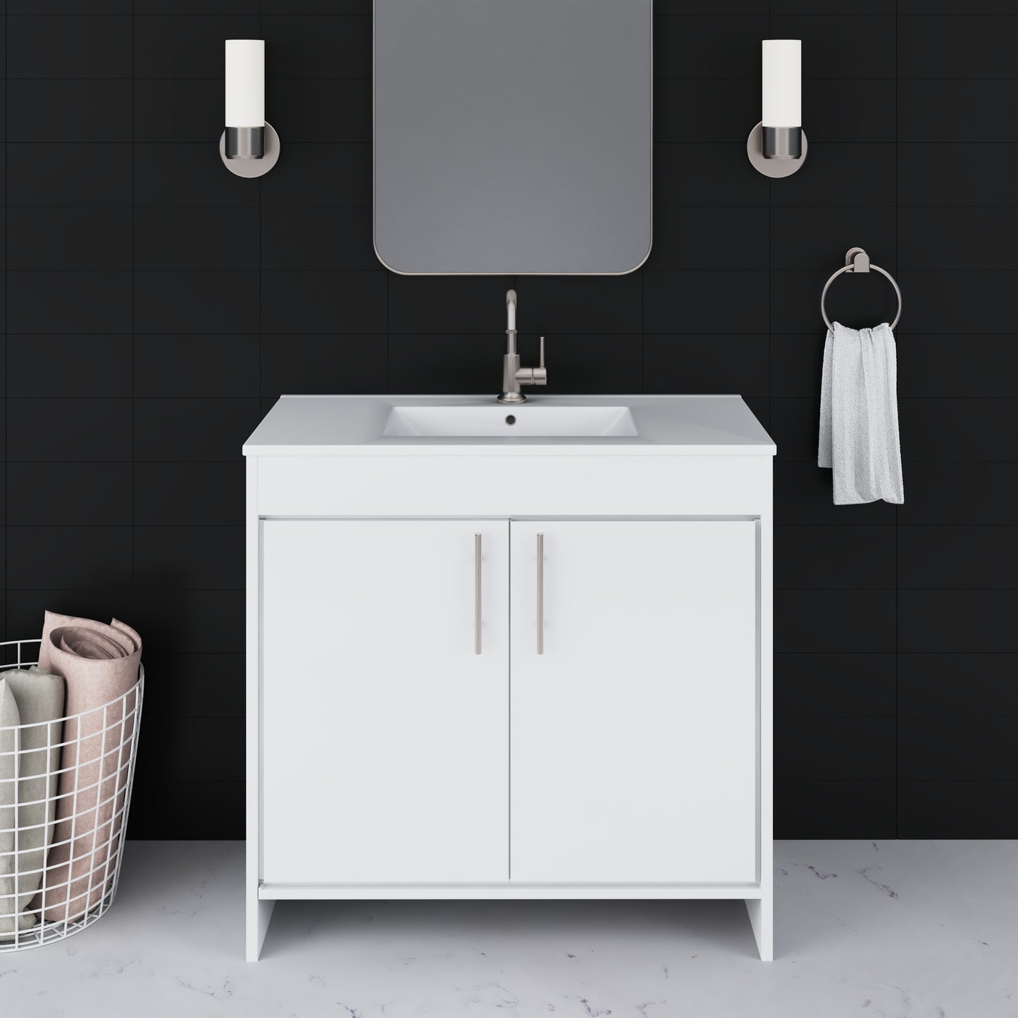 Villa 36" Bathroom Vanity with Ceramic integrated counter top