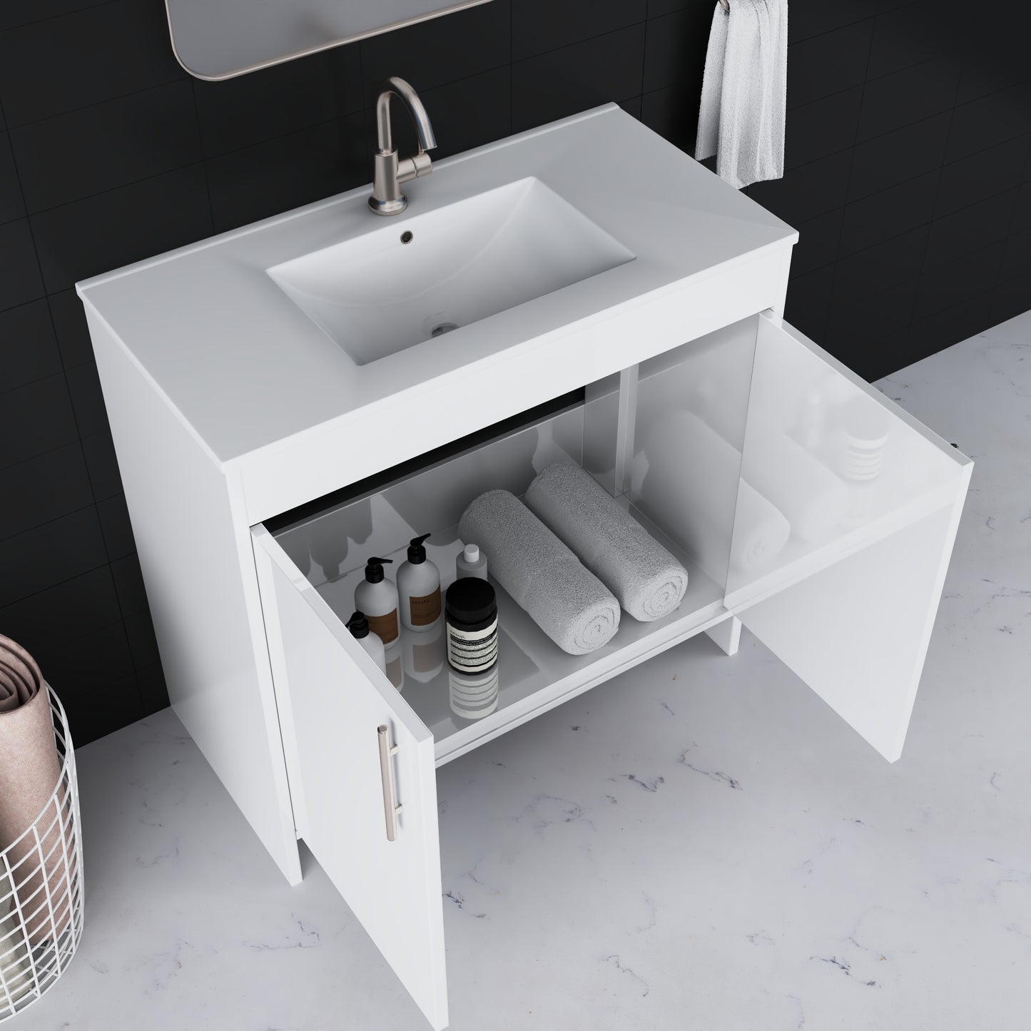 Villa 36" Bathroom Vanity with Ceramic integrated counter top
