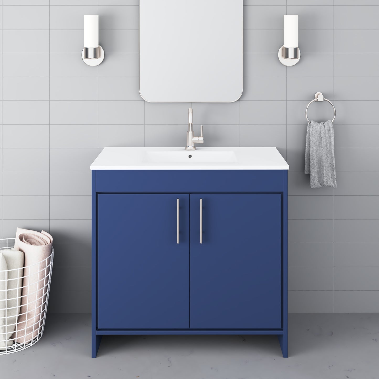Villa 36" Bathroom Vanity with Ceramic integrated counter top