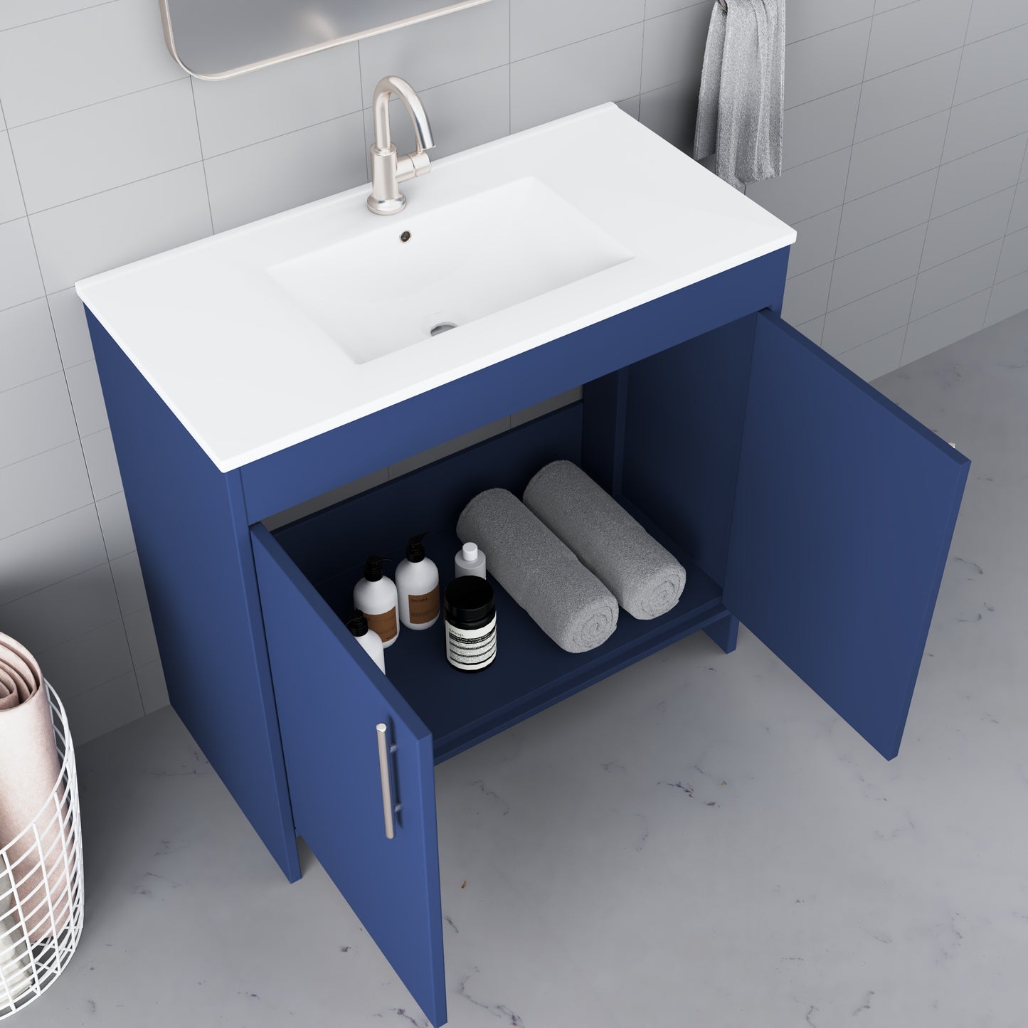 Villa 36" Bathroom Vanity with Ceramic integrated counter top