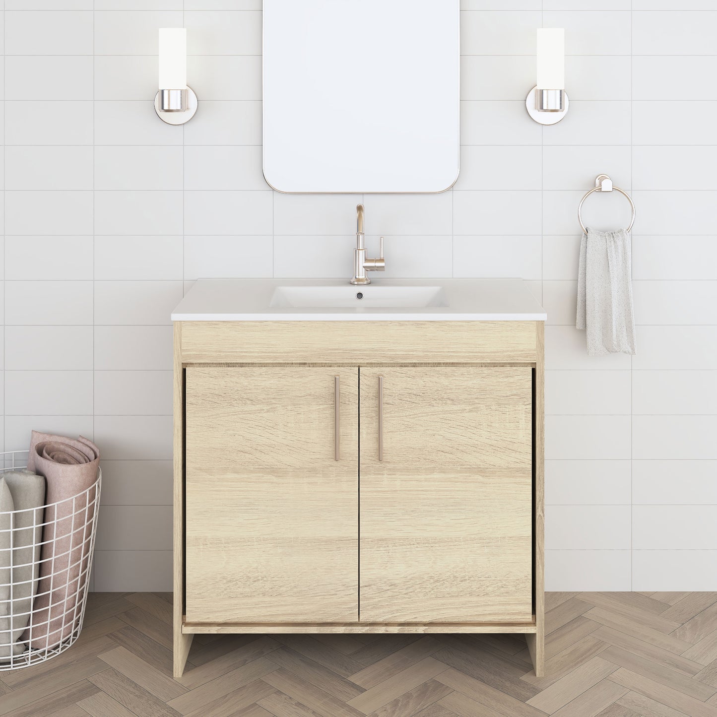 Villa 36" Bathroom Vanity with Ceramic integrated counter top