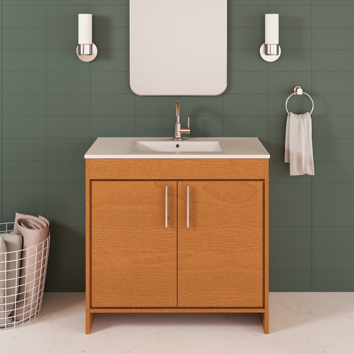 Villa 36" Bathroom Vanity with Ceramic integrated counter top