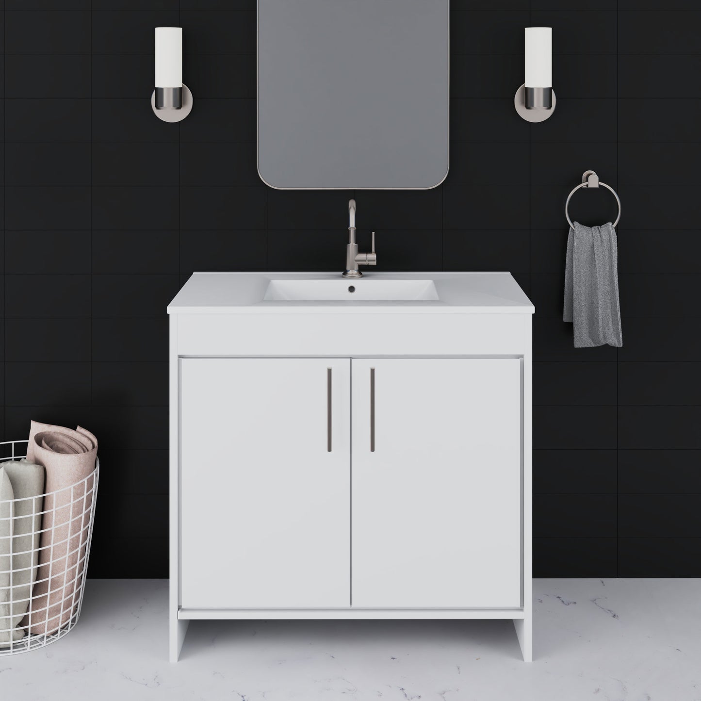 Villa 36" Bathroom Vanity with Ceramic integrated counter top