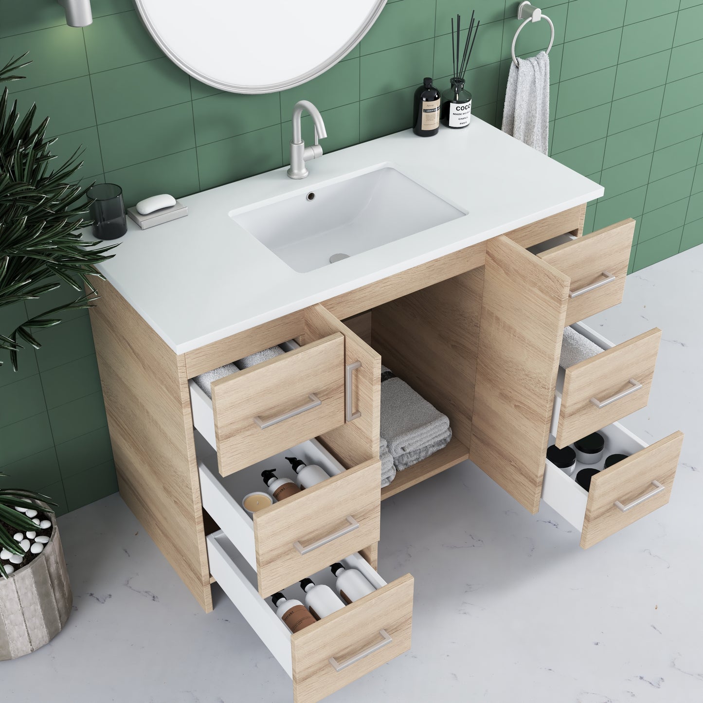 Zuma 48" Bathroom Vanity with integrated counter top