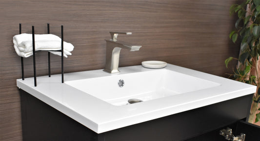 Acrylic Resin Top w/ Integrated Single Sink in White (20")