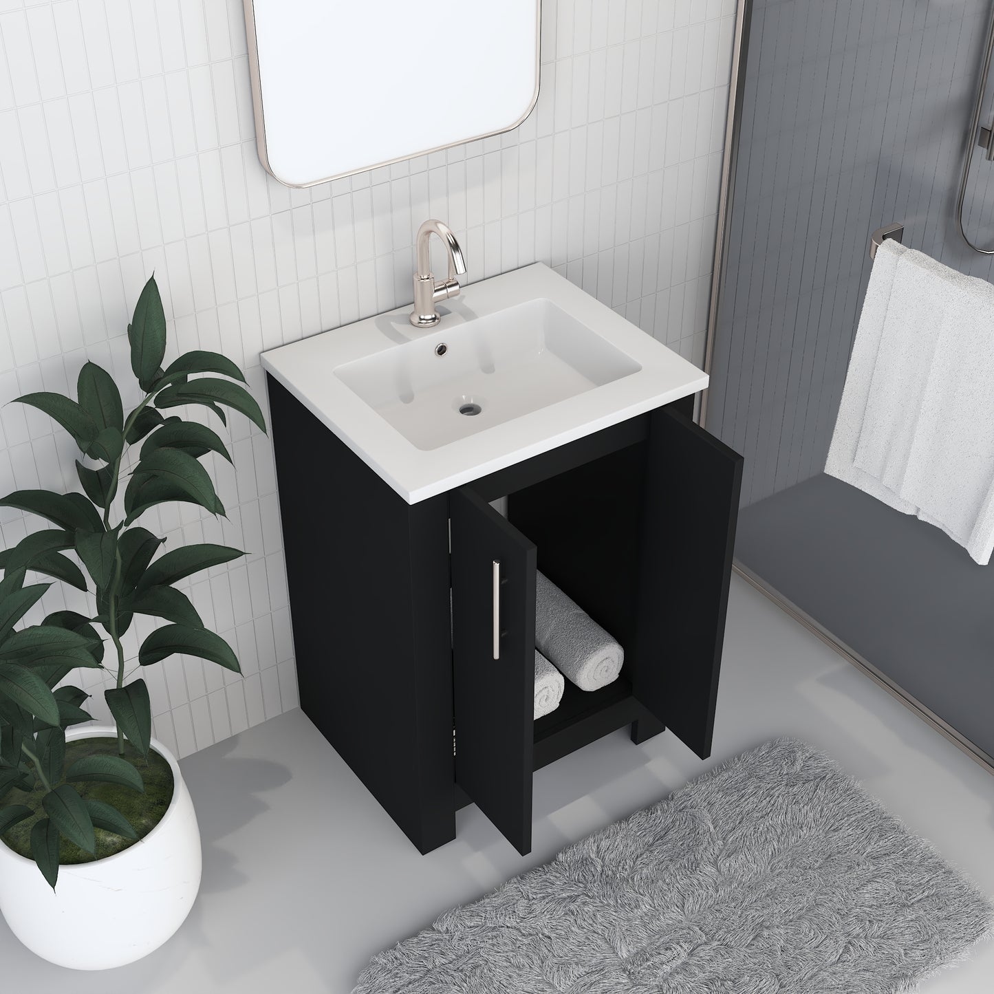 Austin 24" Bathroom Vanity with Acrylic integrated counter top