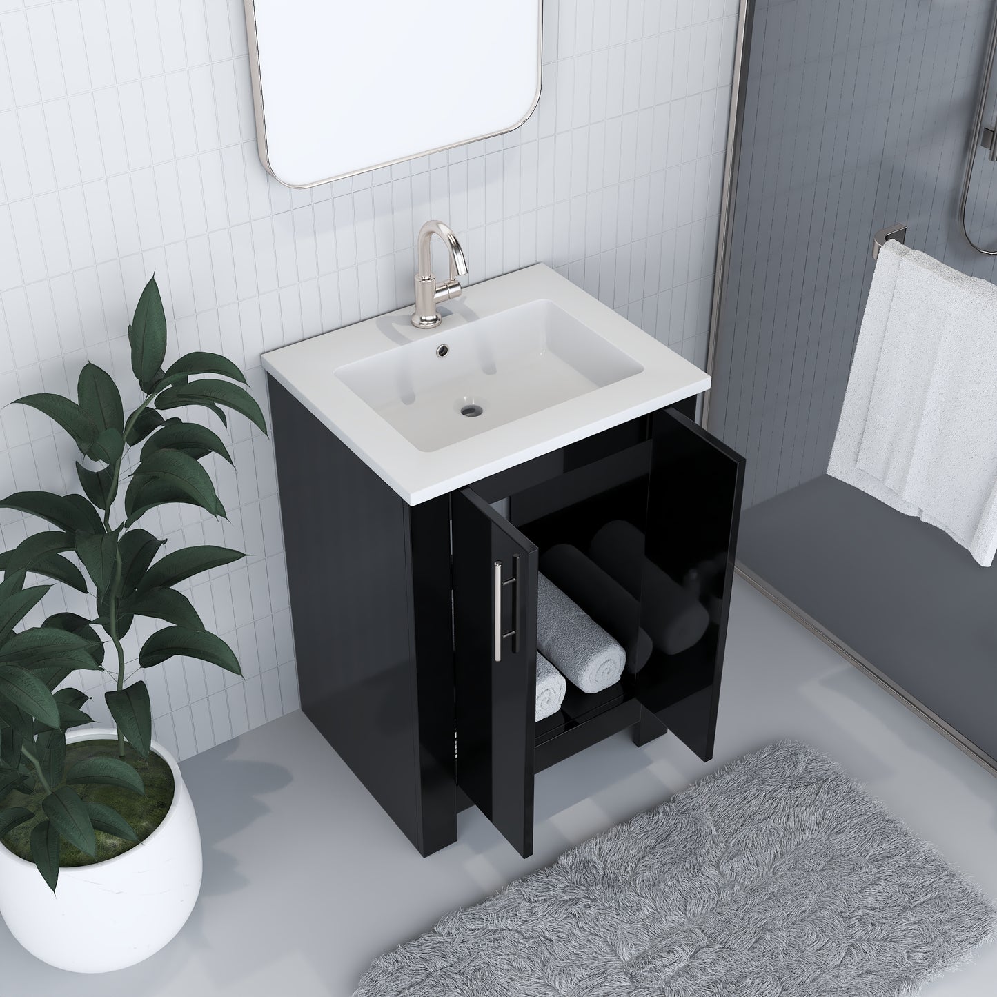 Austin 24" Bathroom Vanity with Acrylic integrated counter top