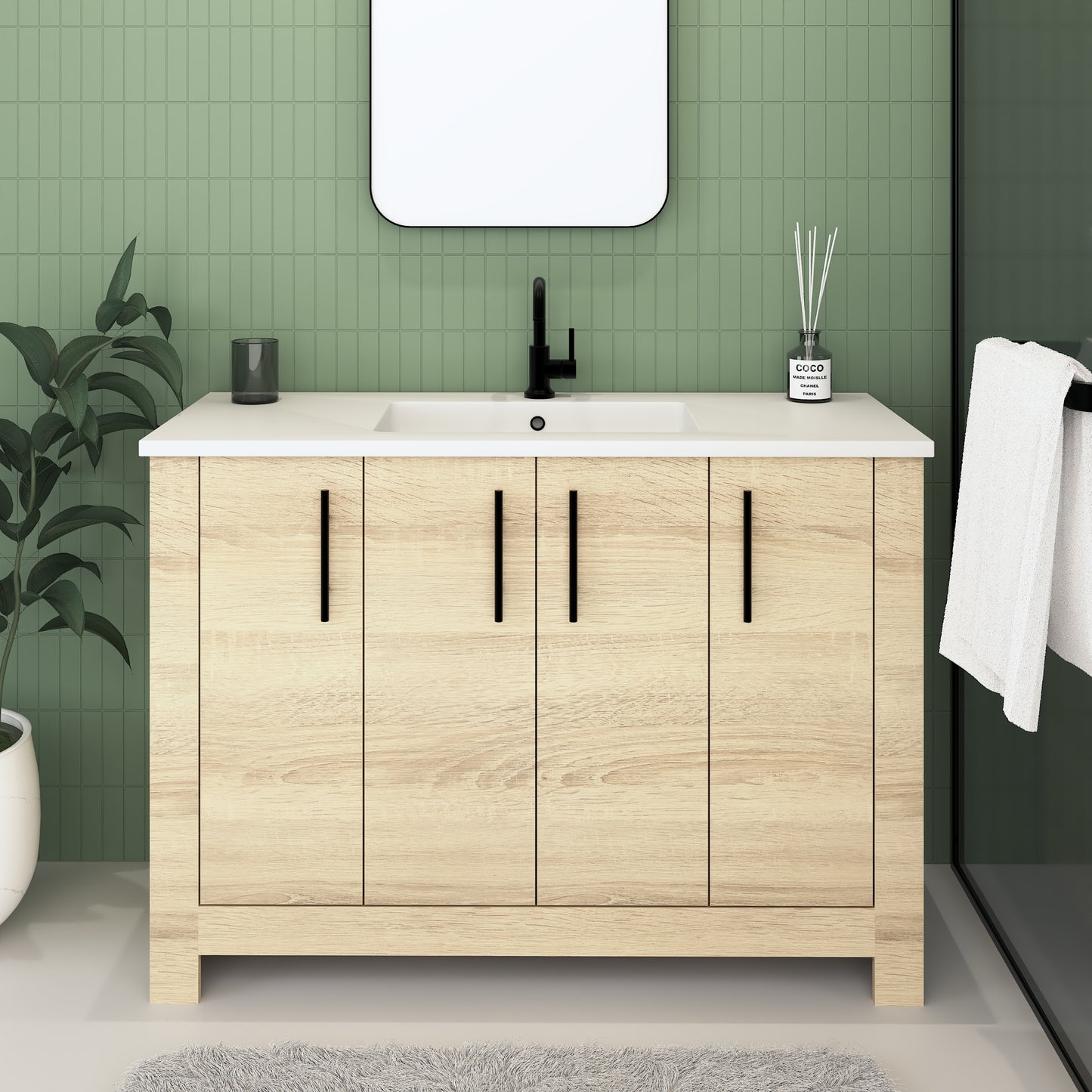 Austin 48" Bathroom Vanity with Acrylic integrated counter top