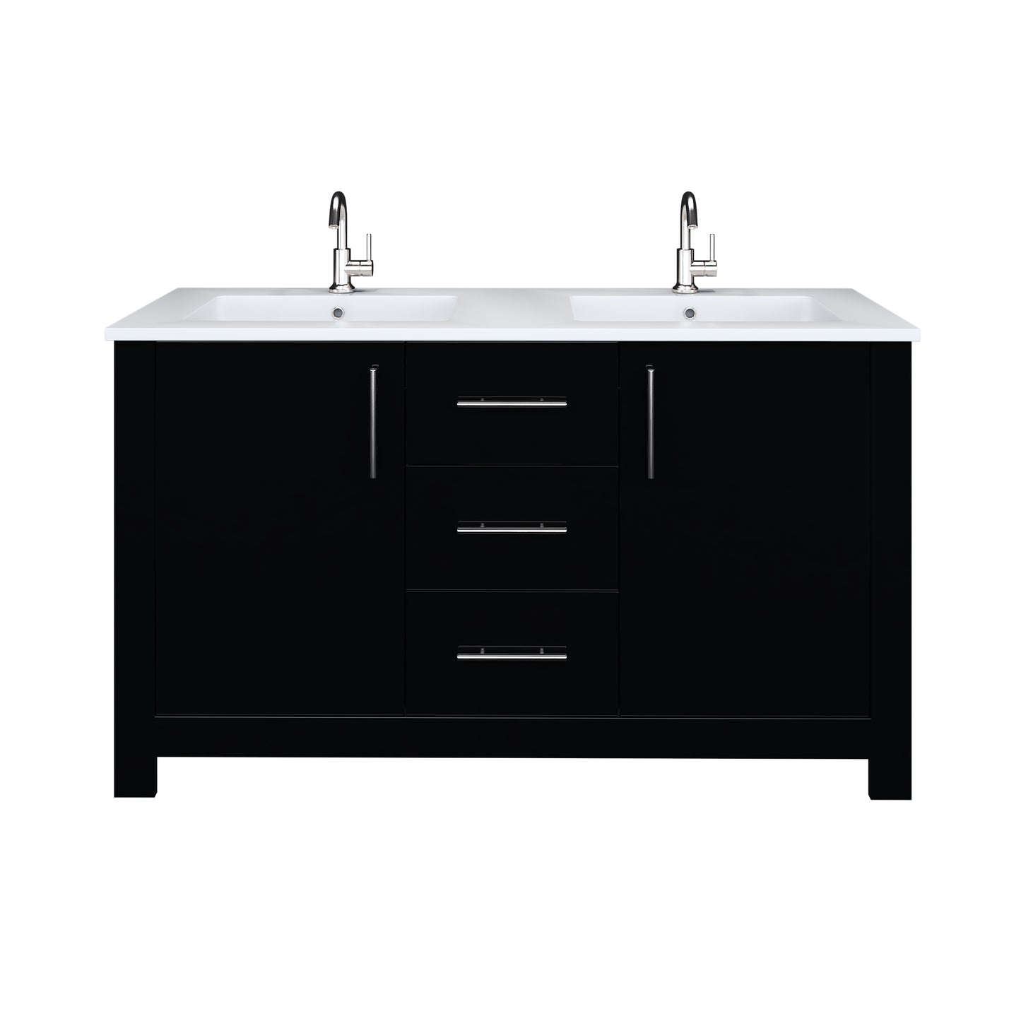 Austin 60" Double Sink Bathroom Vanity with Acrylic integrated counter top