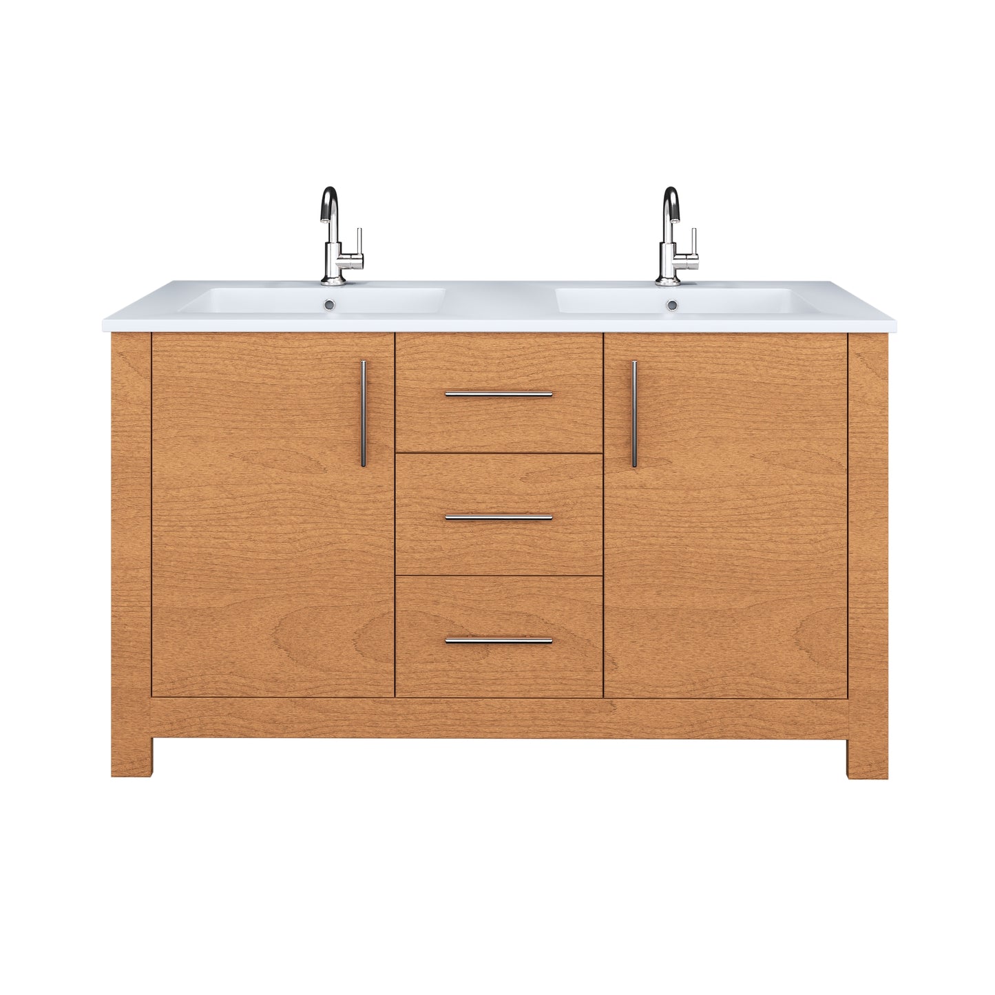 Austin 60" Double Sink Bathroom Vanity with Acrylic integrated counter top