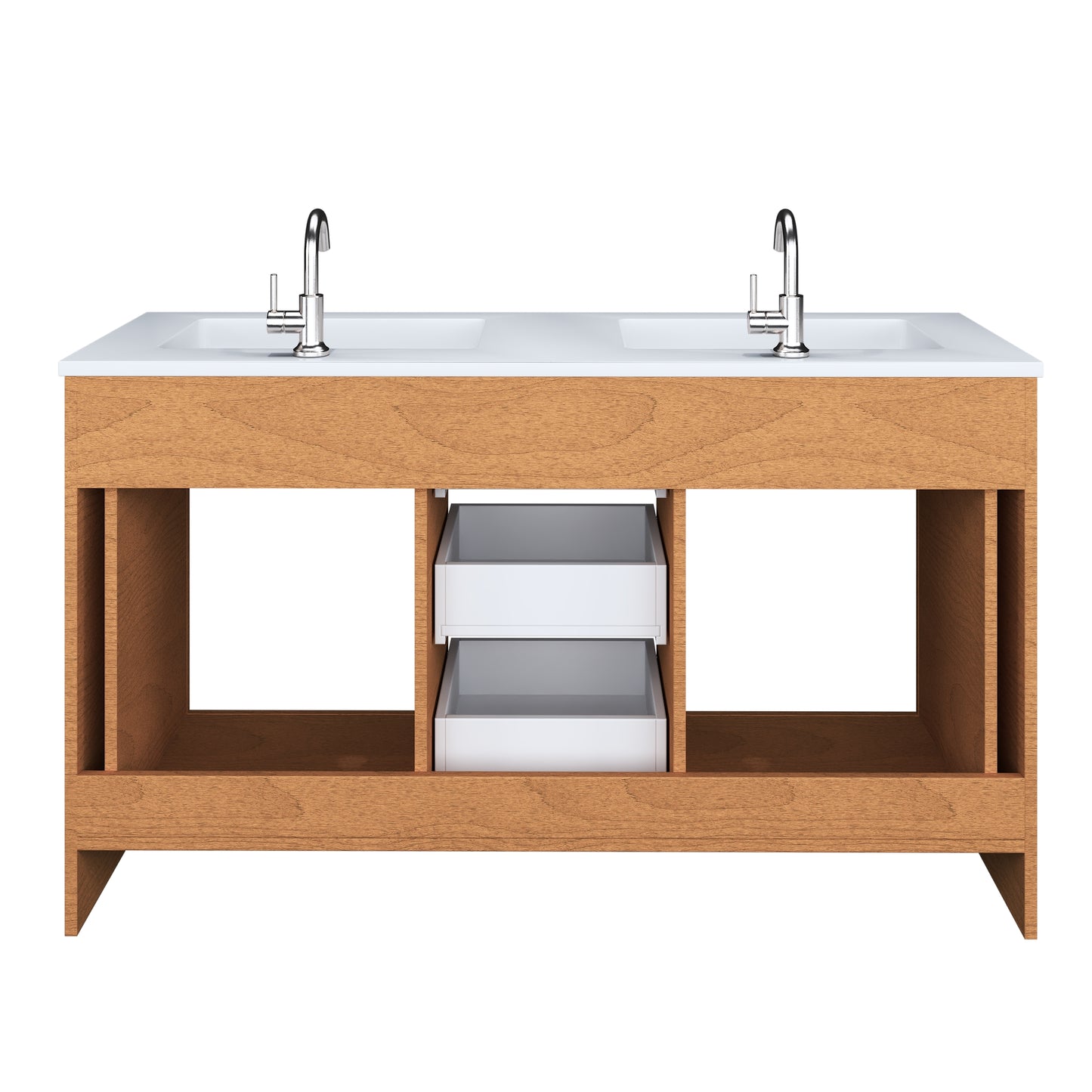 Austin 60" Double Sink Bathroom Vanity with Acrylic integrated counter top