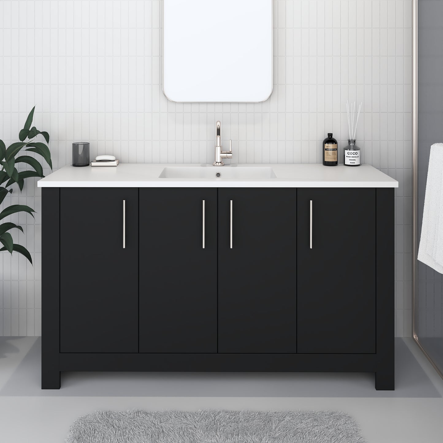 Austin 60" Single Sink Bathroom Vanity with Acrylic integrated counter top