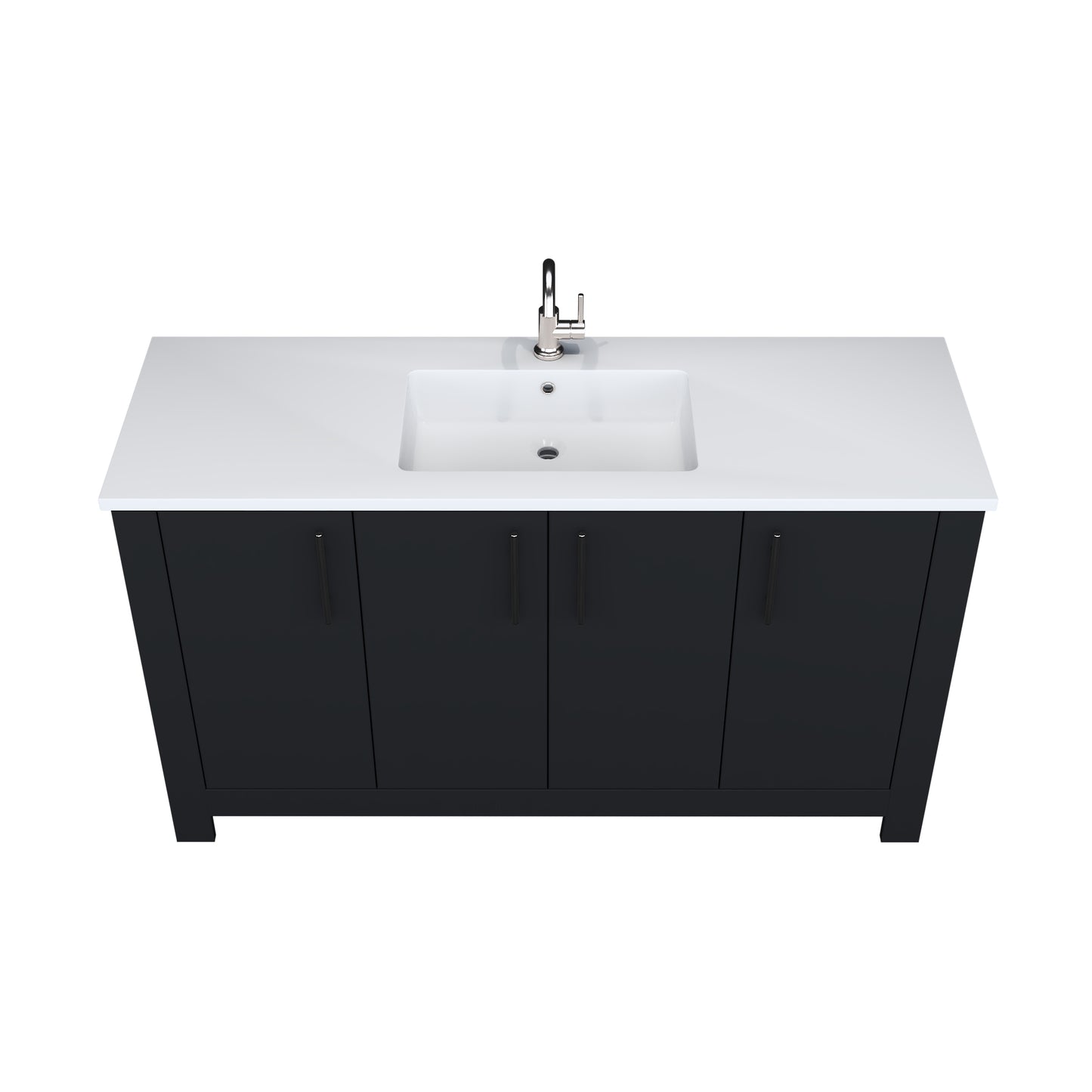 Austin 60" Single Sink Bathroom Vanity with Acrylic integrated counter top