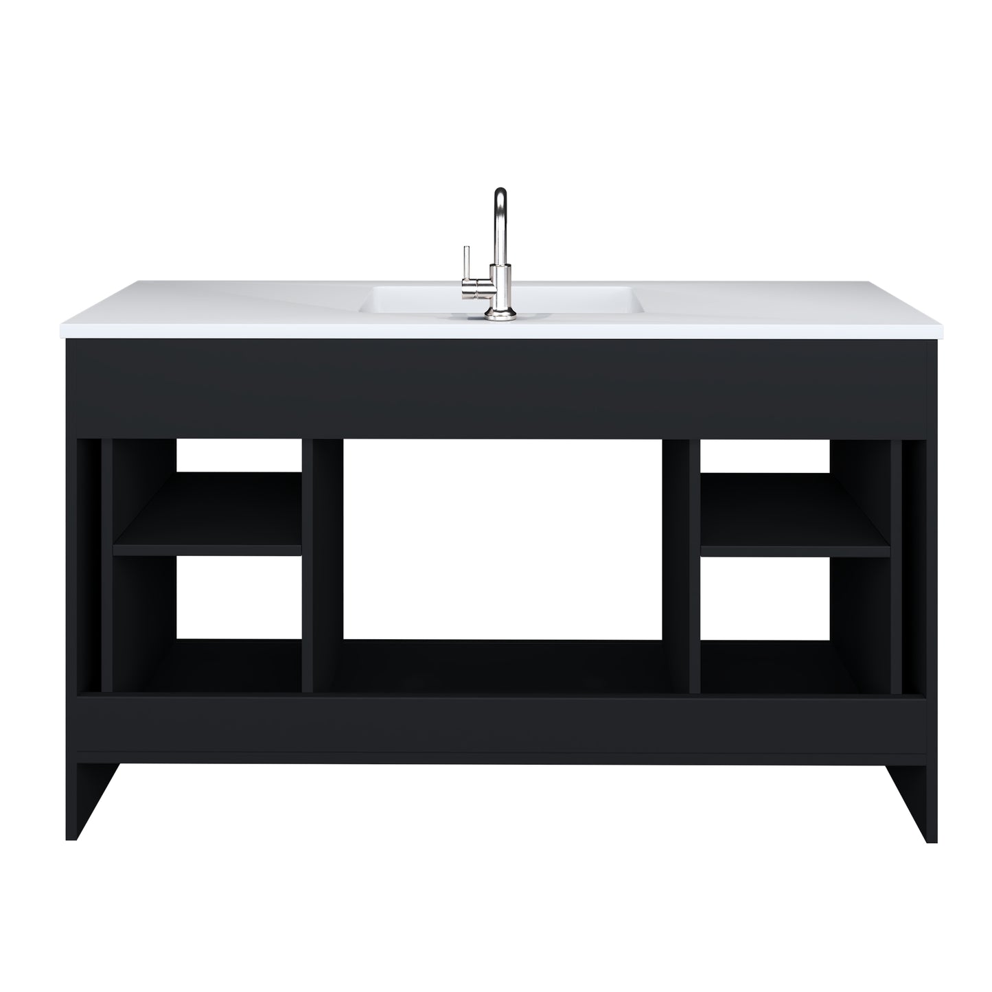 Austin 60" Single Sink Bathroom Vanity with Acrylic integrated counter top