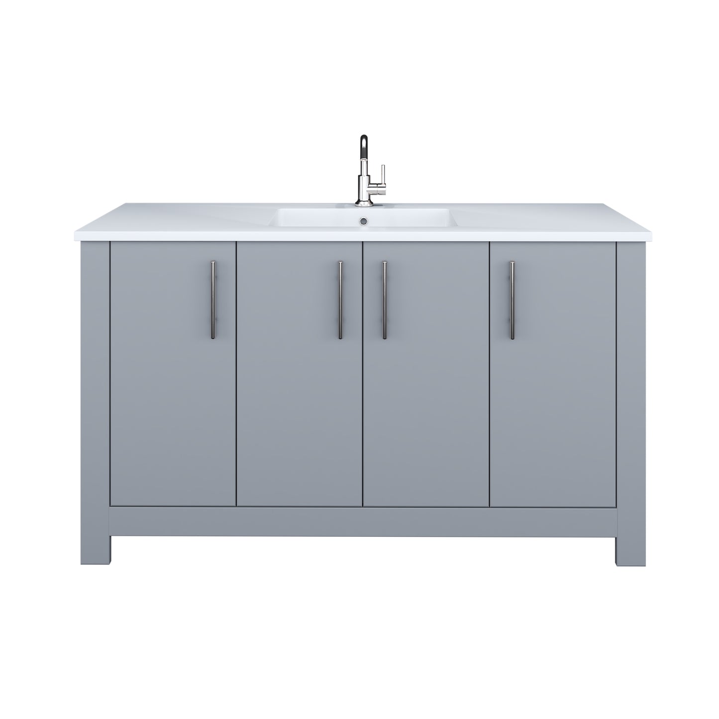 Austin 60" Single Sink Bathroom Vanity with Acrylic integrated counter top