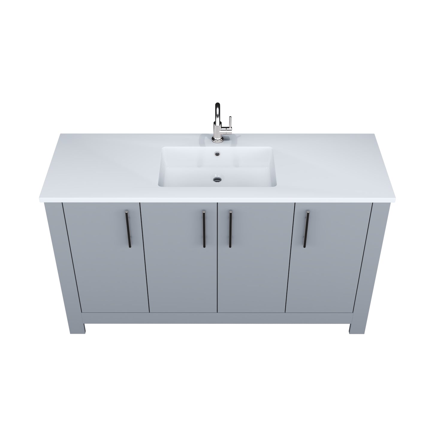 Austin 60" Single Sink Bathroom Vanity with Acrylic integrated counter top