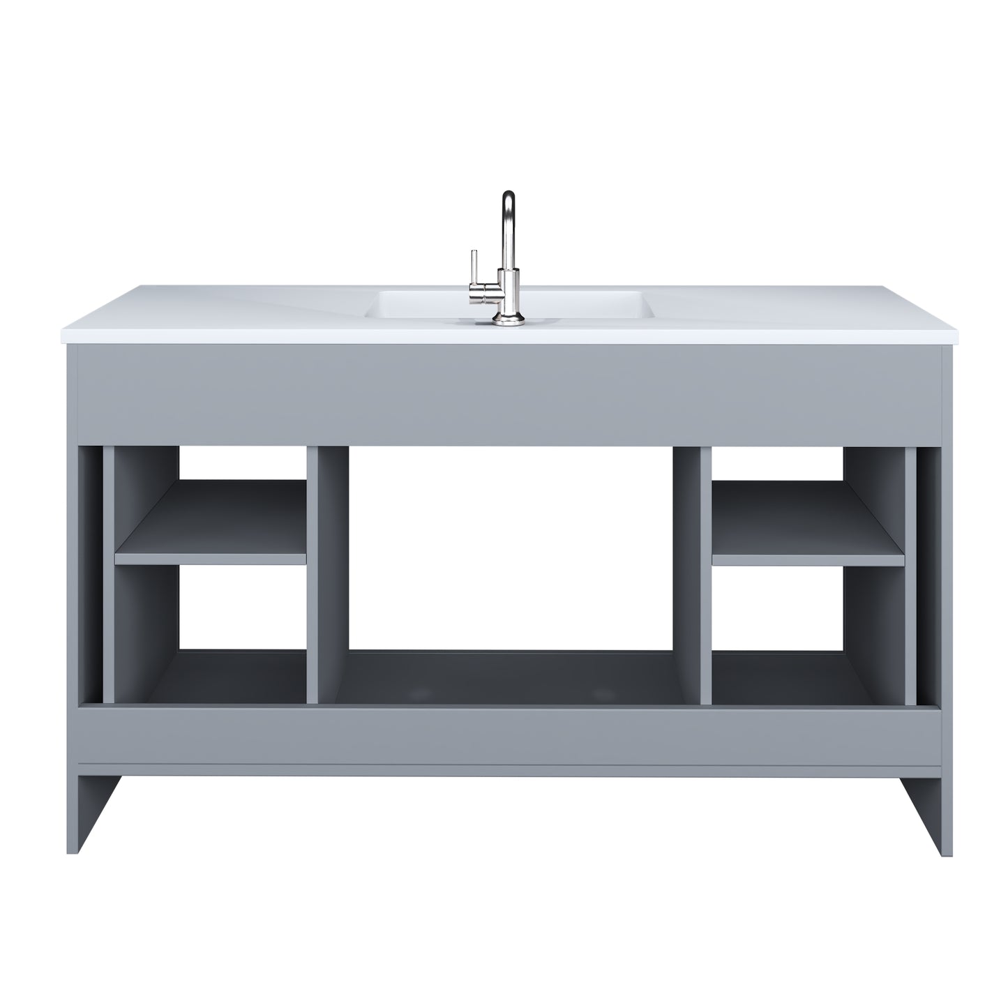 Austin 60" Single Sink Bathroom Vanity with Acrylic integrated counter top