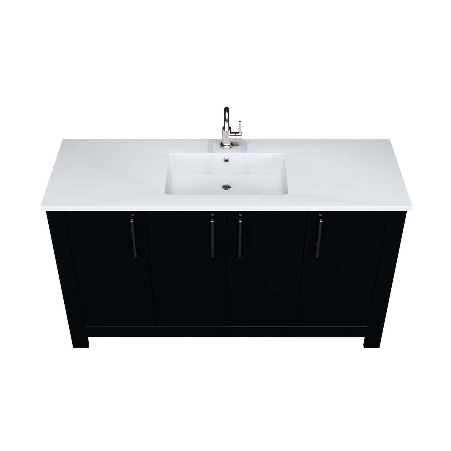 Austin 60" Single Sink Bathroom Vanity with Acrylic integrated counter top