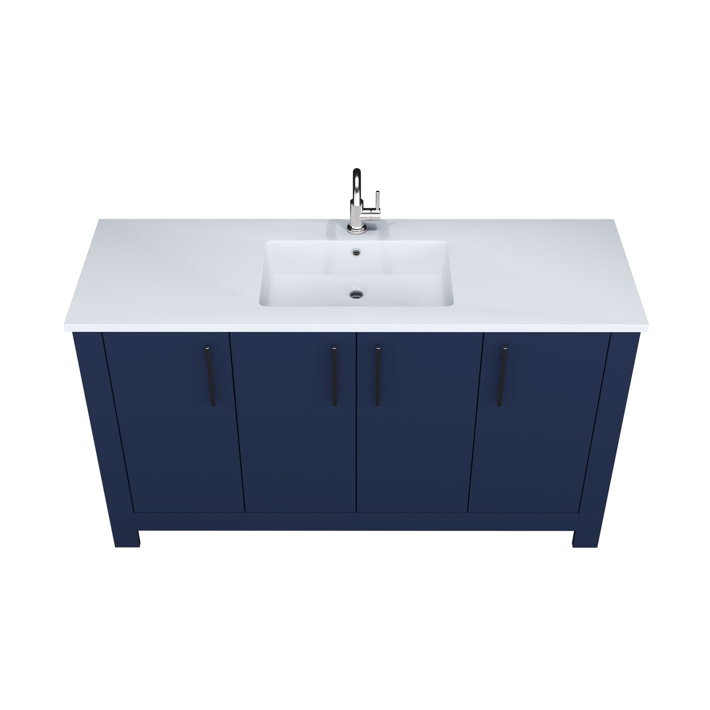 Austin 60" Single Sink Bathroom Vanity with Acrylic integrated counter top