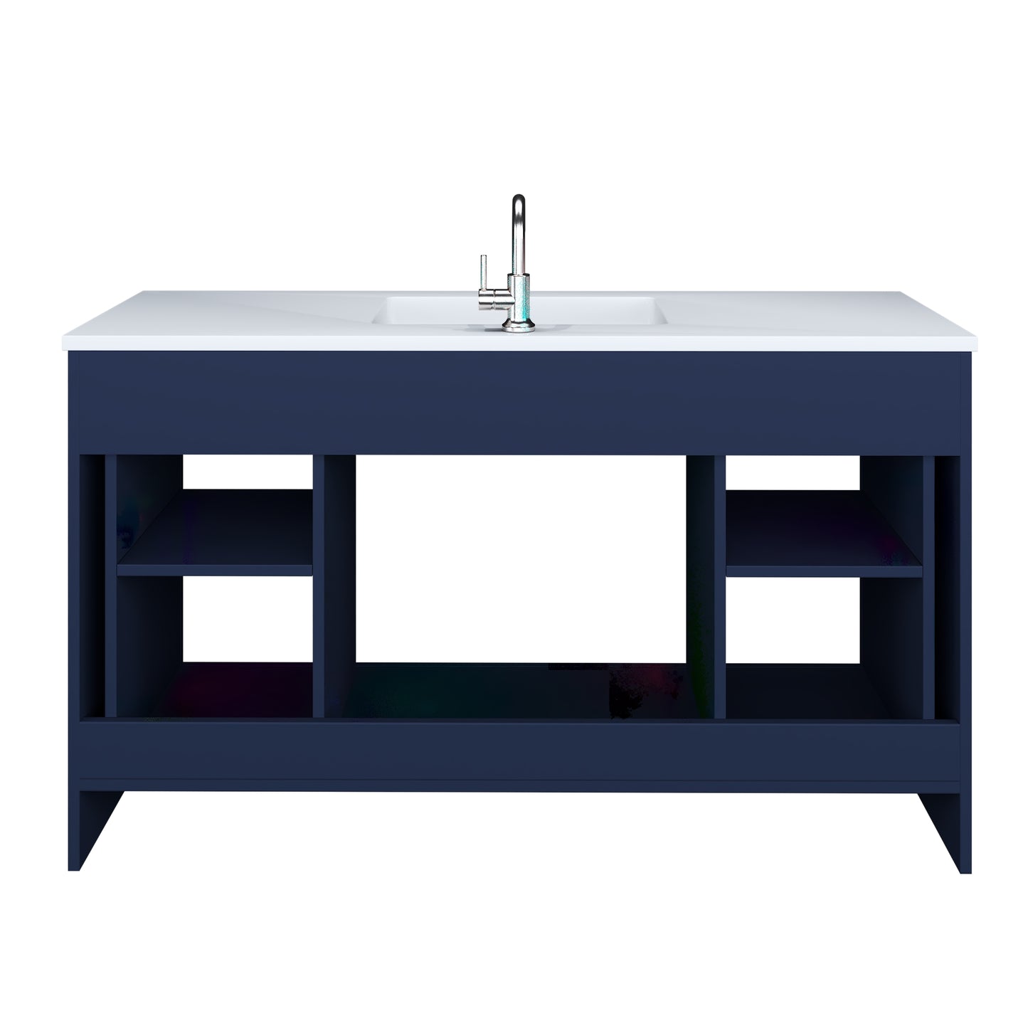 Austin 60" Single Sink Bathroom Vanity with Acrylic integrated counter top