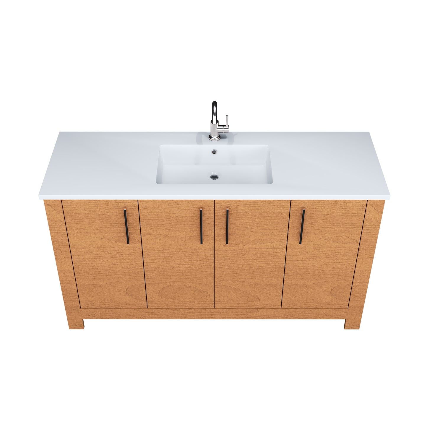 Austin 60" Single Sink Bathroom Vanity with Acrylic integrated counter top