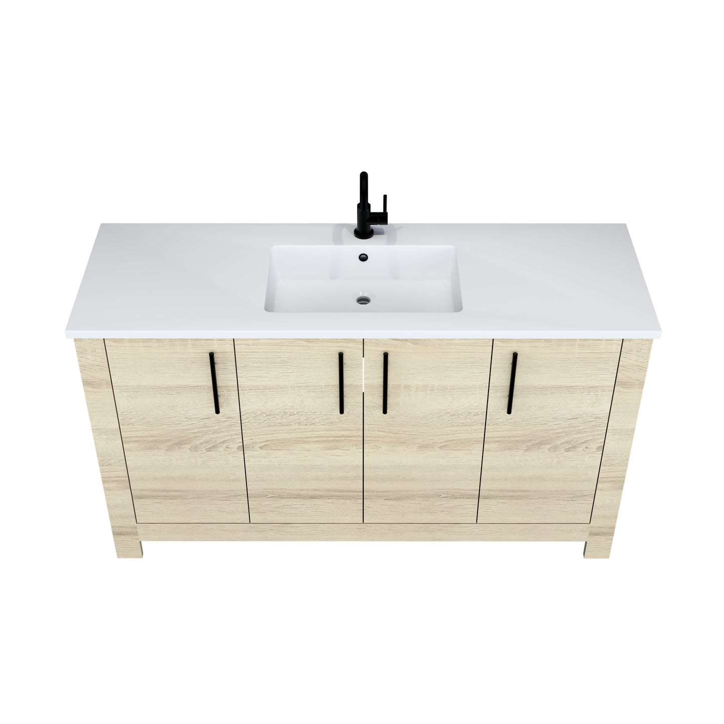 Austin 60" Single Sink Bathroom Vanity with Acrylic integrated counter top