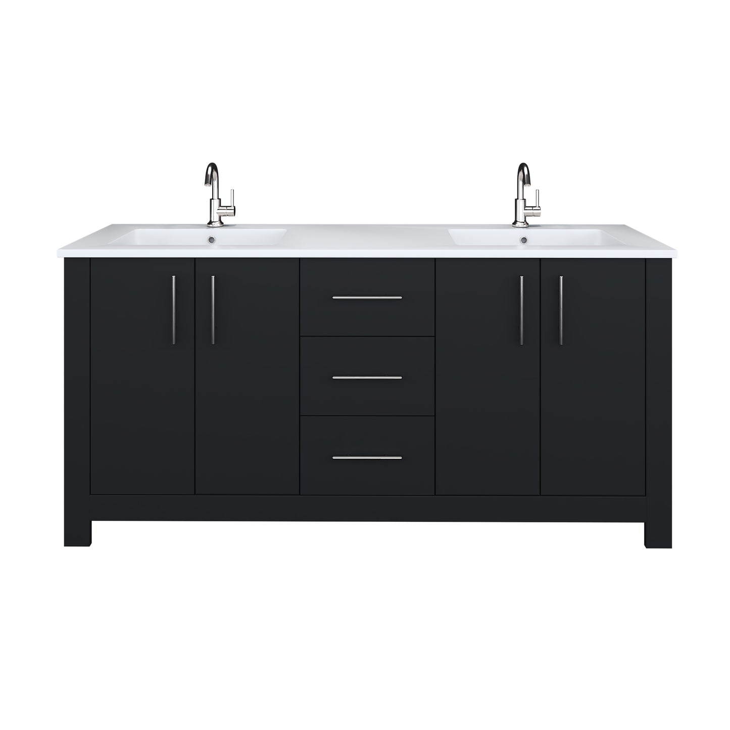 Austin 72" Double Sink Bathroom Vanity with Acrylic integrated counter top