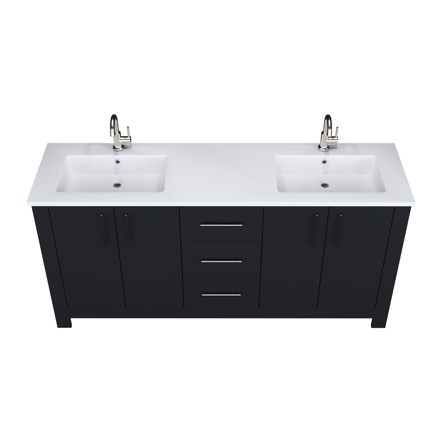 Austin 72" Double Sink Bathroom Vanity with Acrylic integrated counter top