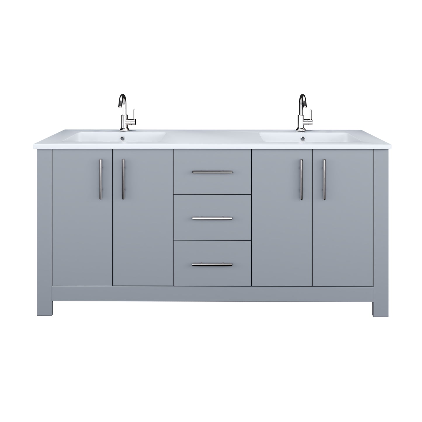 Austin 72" Double Sink Bathroom Vanity with Acrylic integrated counter top