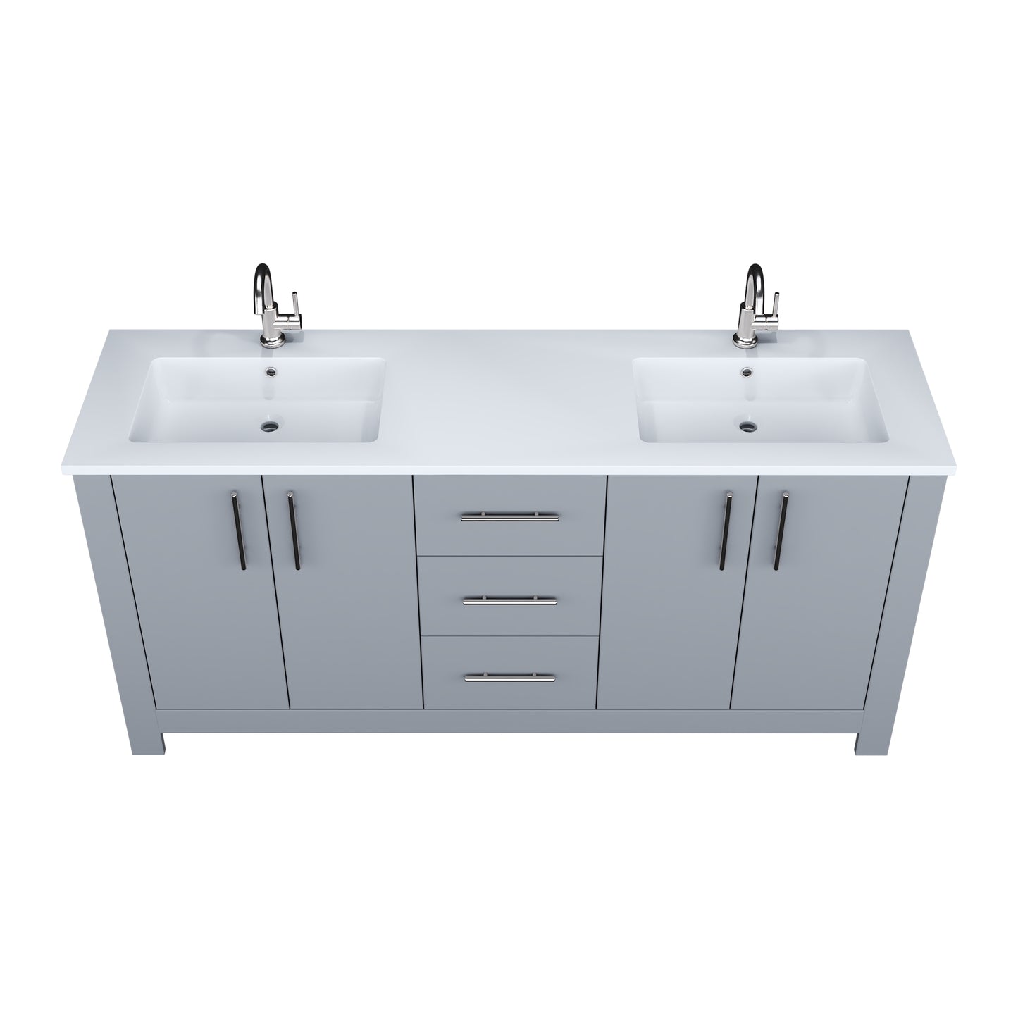 Austin 72" Double Sink Bathroom Vanity with Acrylic integrated counter top