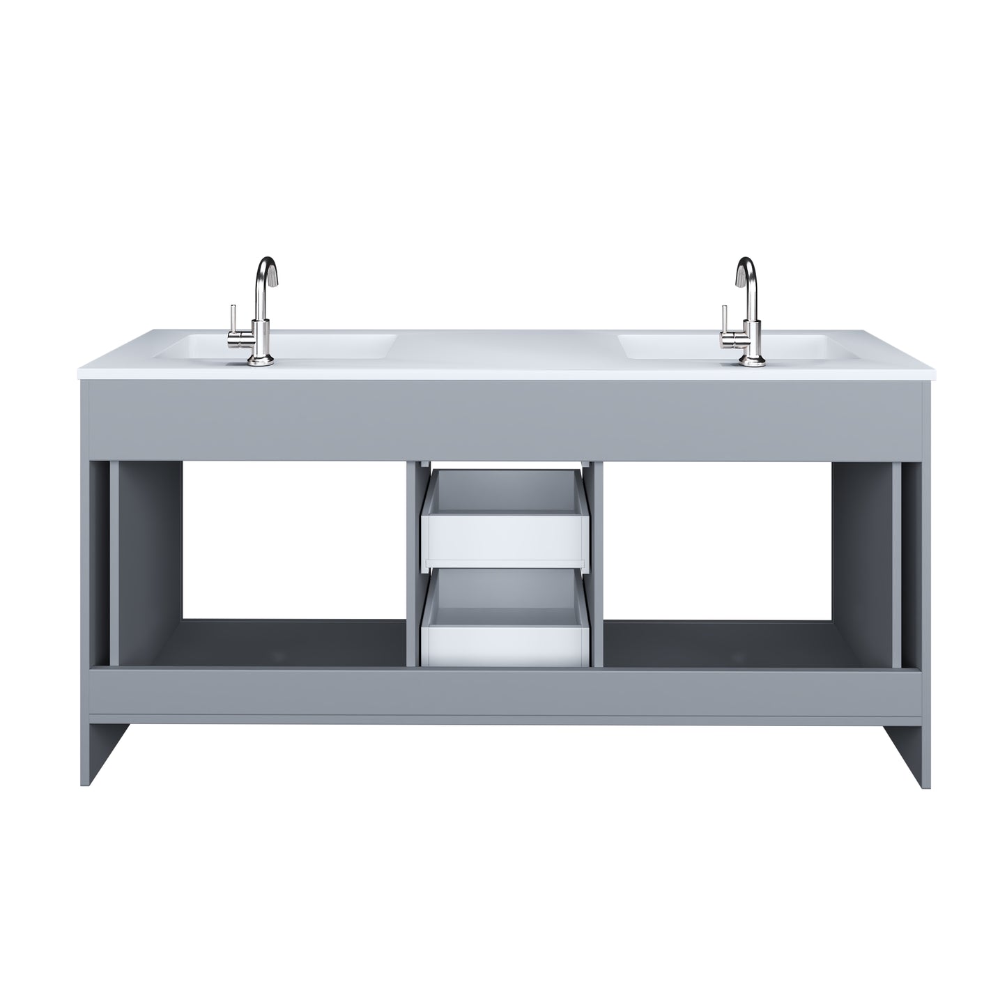 Austin 72" Double Sink Bathroom Vanity with Acrylic integrated counter top