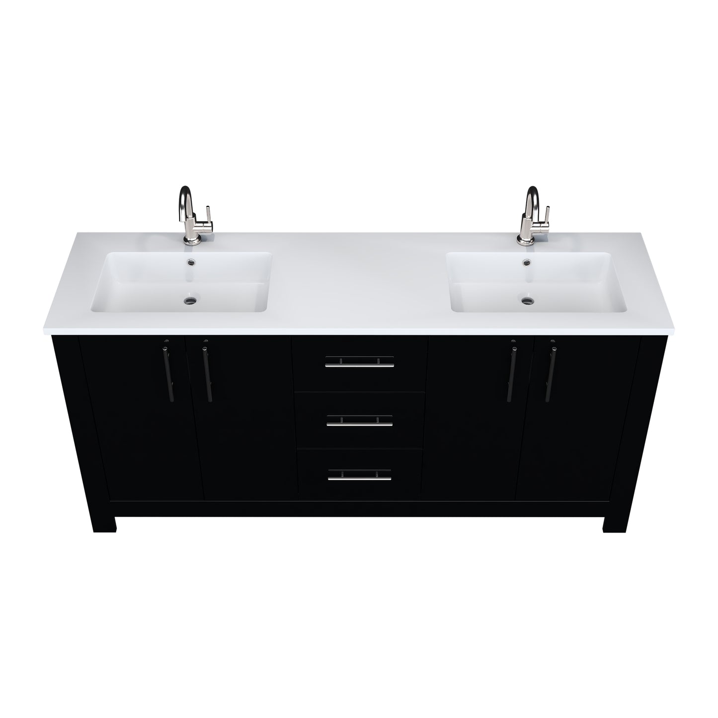 Austin 72" Double Sink Bathroom Vanity with Acrylic integrated counter top