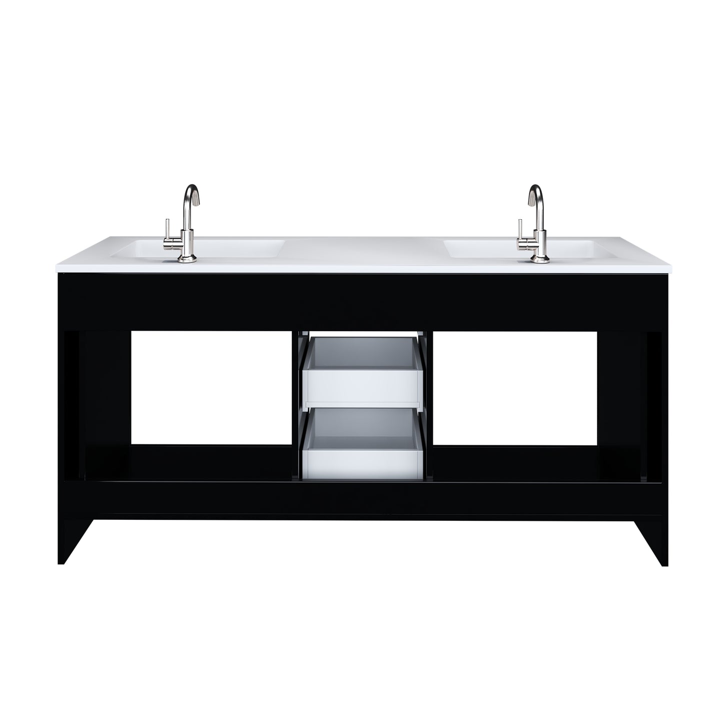 Austin 72" Double Sink Bathroom Vanity with Acrylic integrated counter top