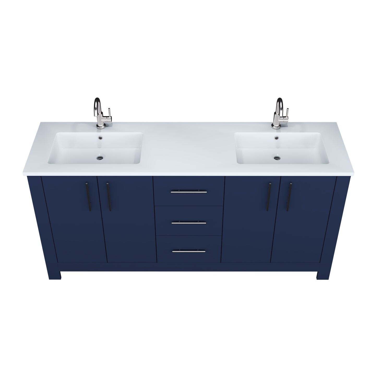 Austin 72" Double Sink Bathroom Vanity with Acrylic integrated counter top