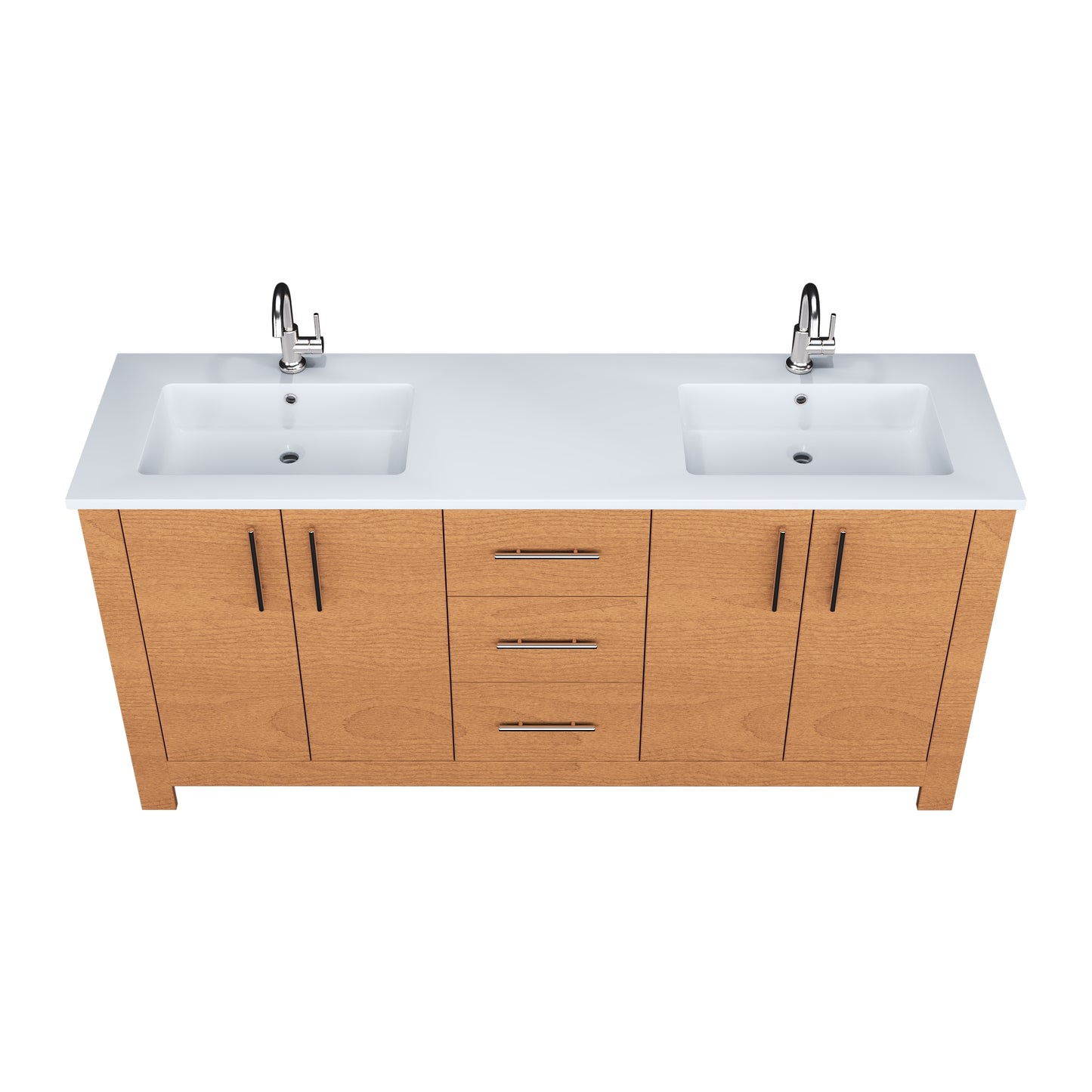 Austin 72" Double Sink Bathroom Vanity with Acrylic integrated counter top