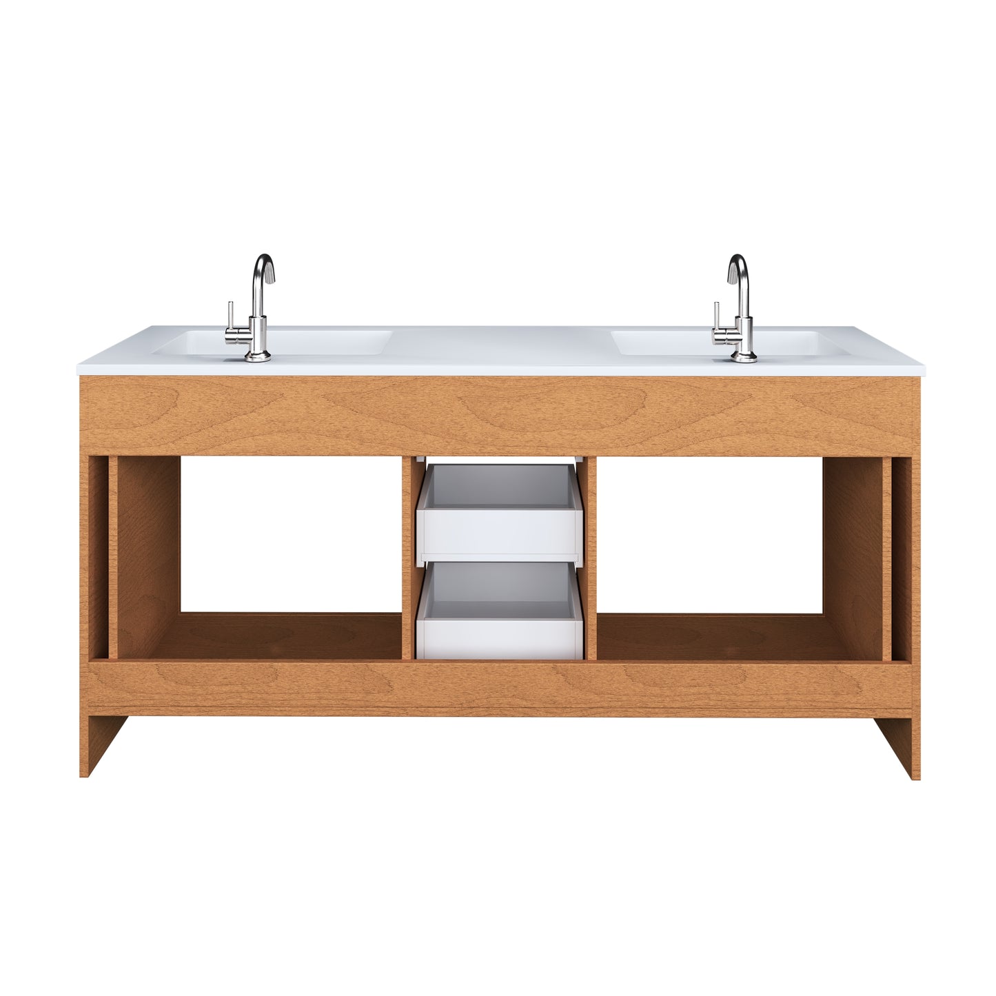 Austin 72" Double Sink Bathroom Vanity with Acrylic integrated counter top