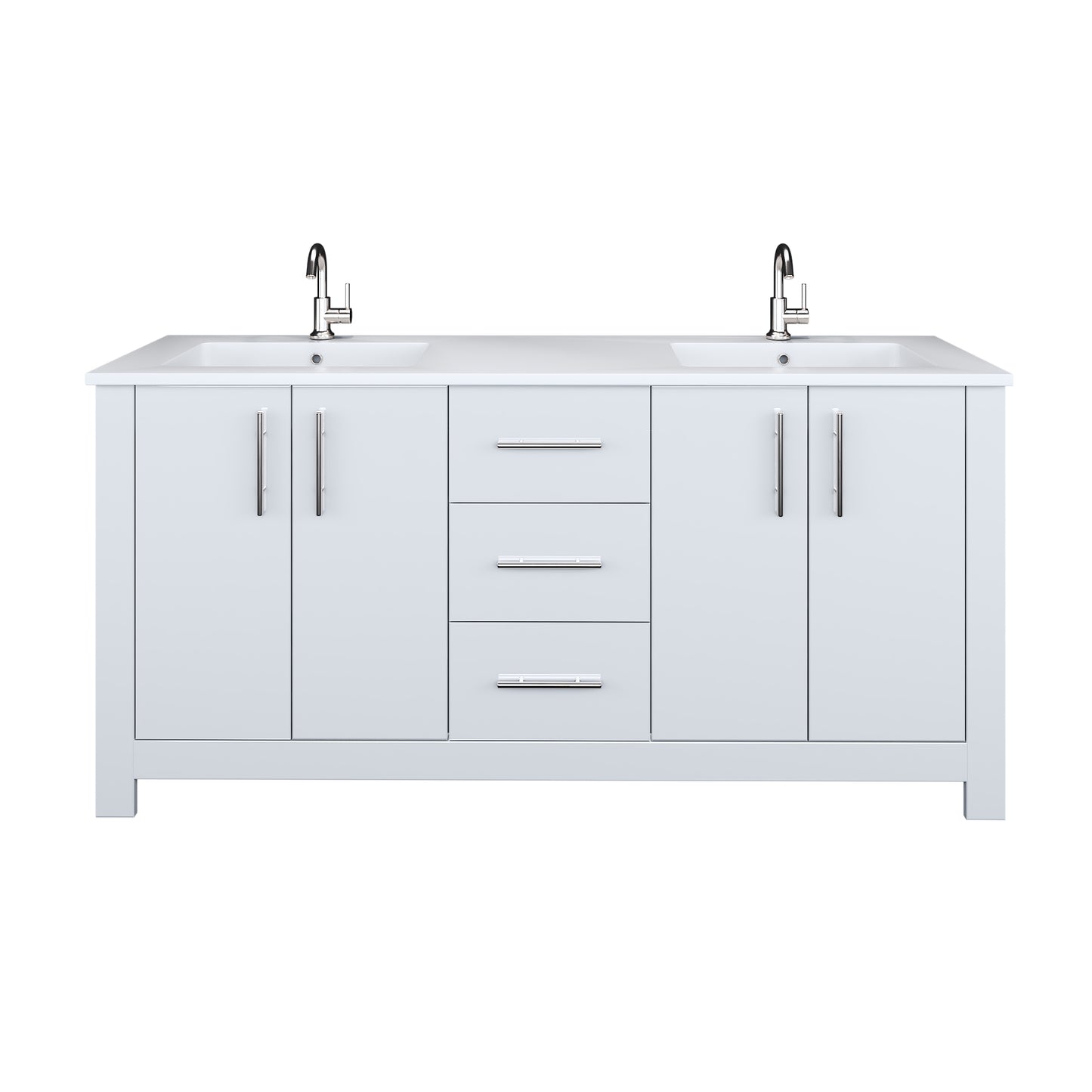 Austin 72" Double Sink Bathroom Vanity with Acrylic integrated counter top