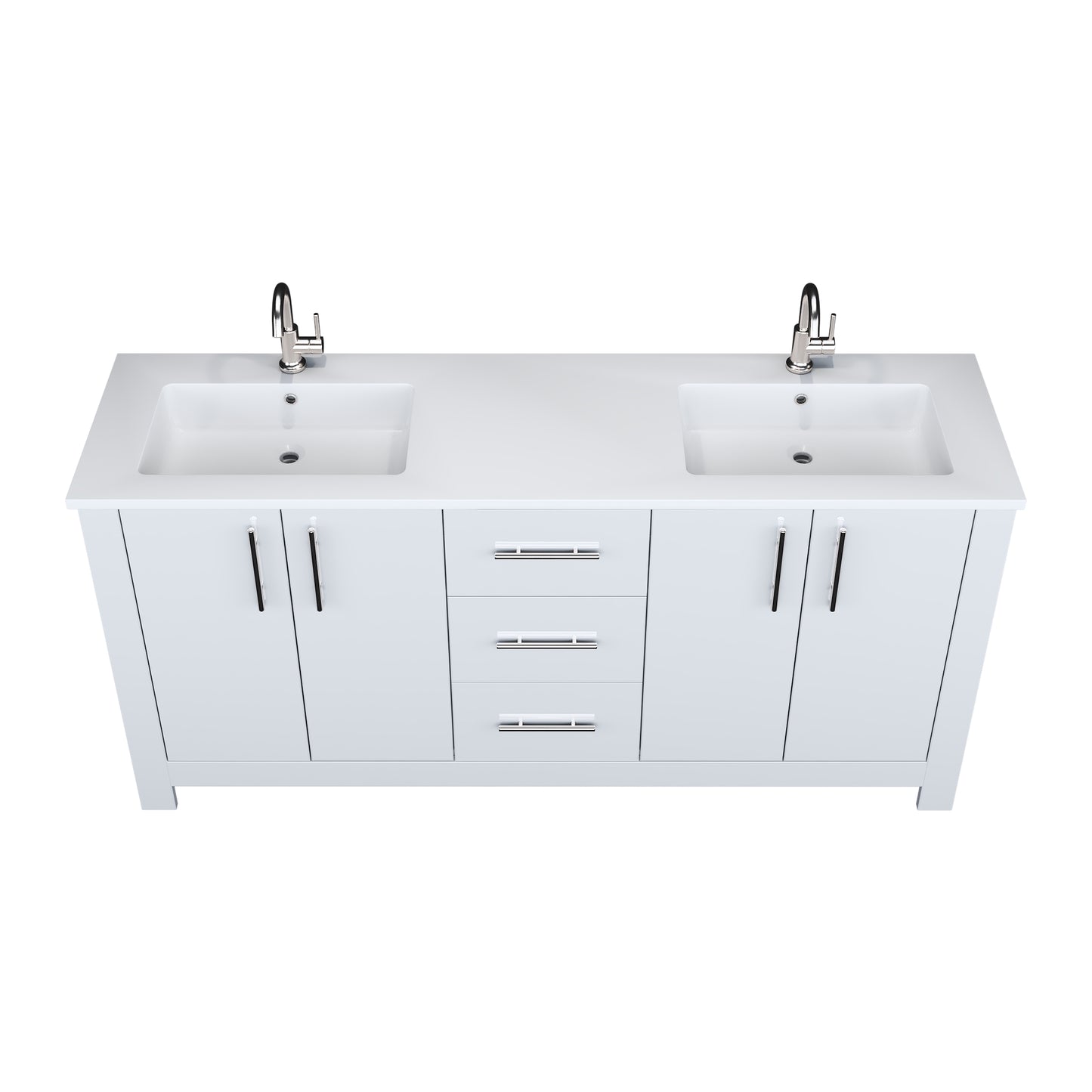 Austin 72" Double Sink Bathroom Vanity with Acrylic integrated counter top