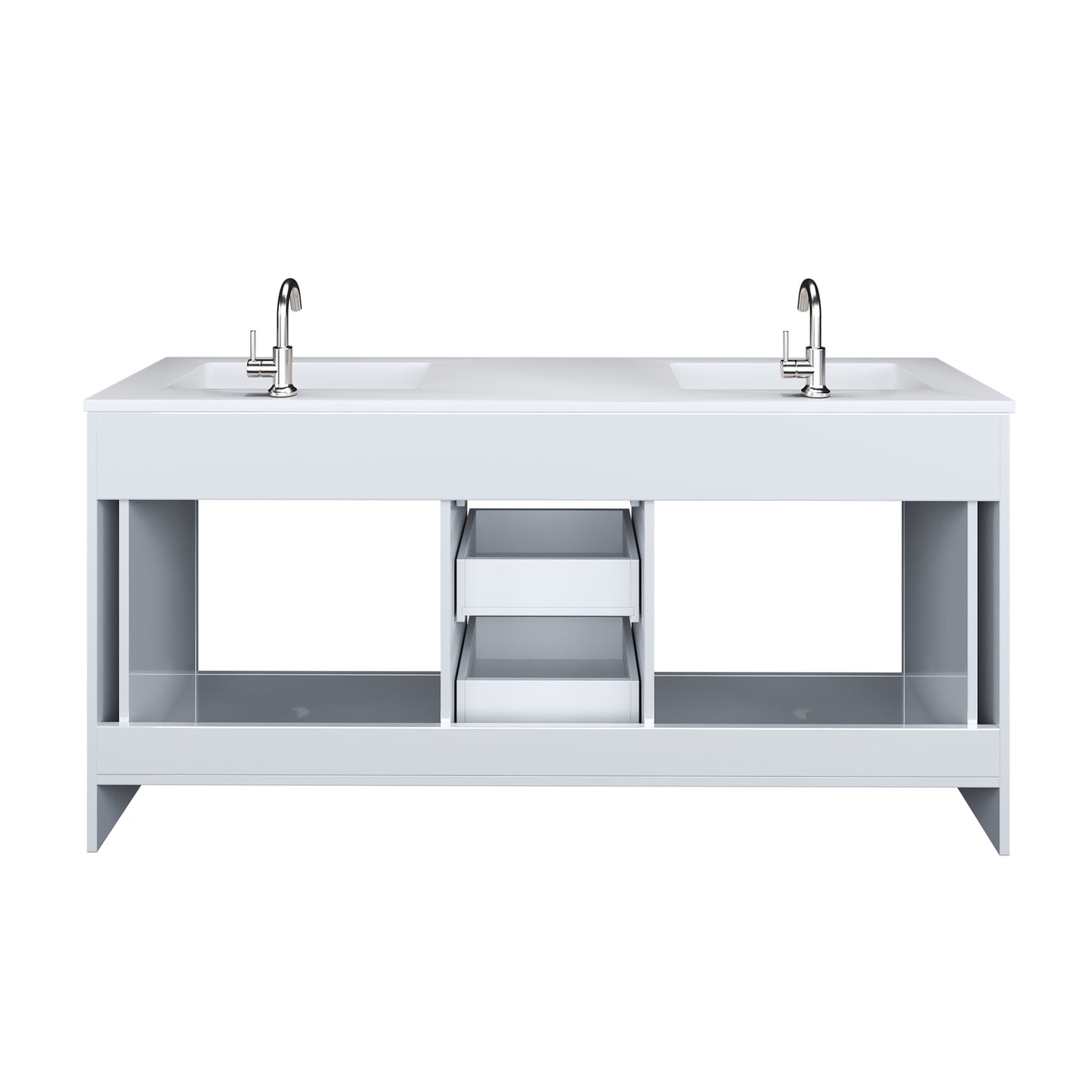 Austin 72" Double Sink Bathroom Vanity with Acrylic integrated counter top