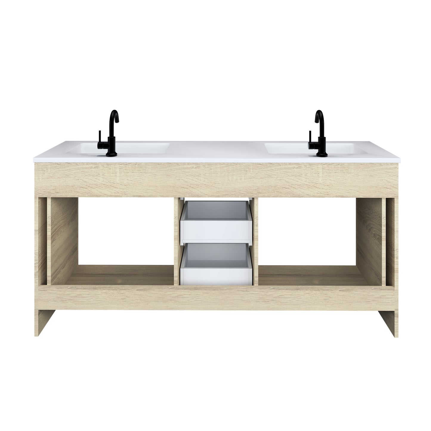 Austin 72" Double Sink Bathroom Vanity with Acrylic integrated counter top