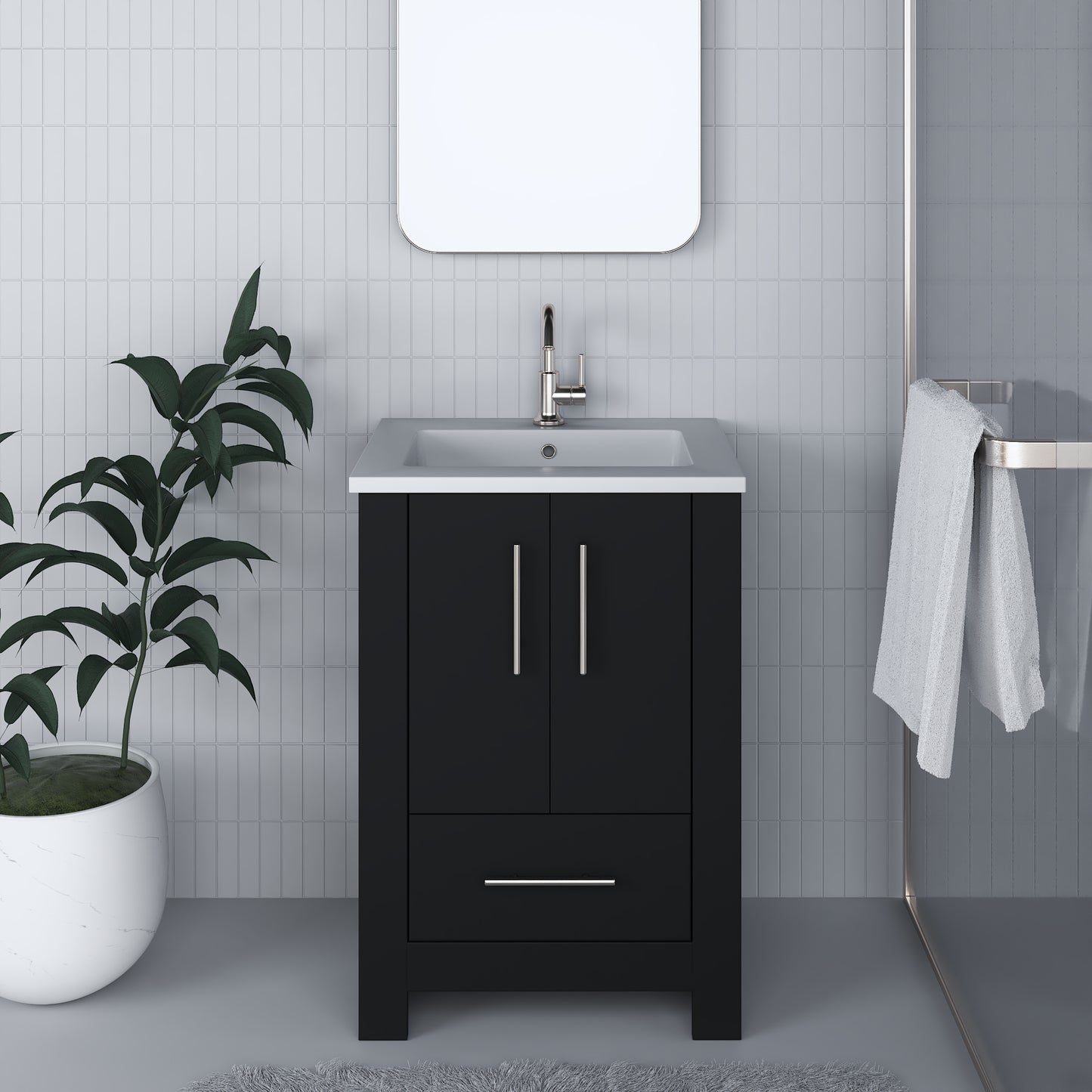 Boston 24" Bathroom Vanity with Acrylic integrated counter top